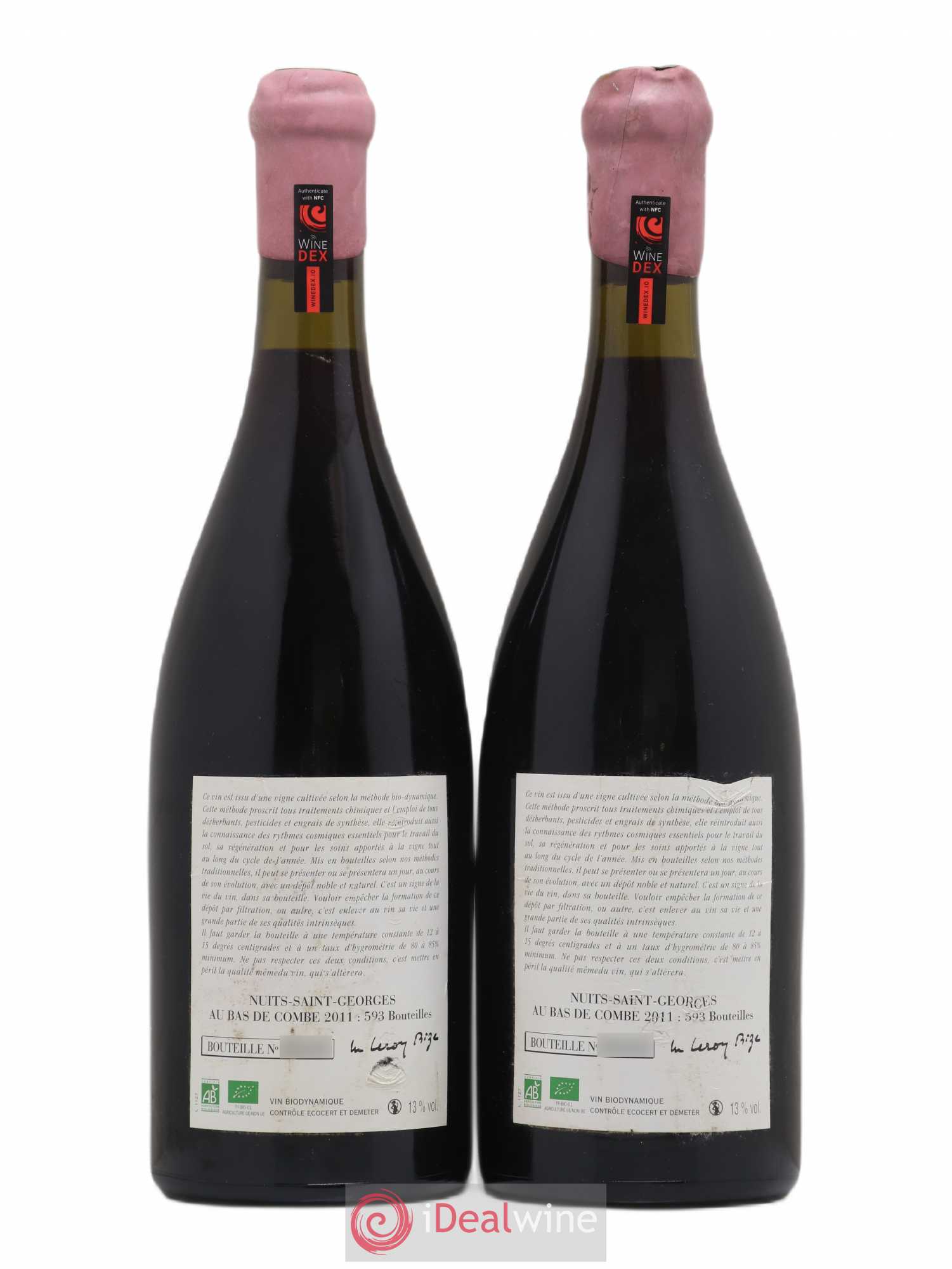 Nuits-Saint-Georges Bas de Combes Leroy (Domaine) 2011 - Lot de 2 bouteilles - 1
