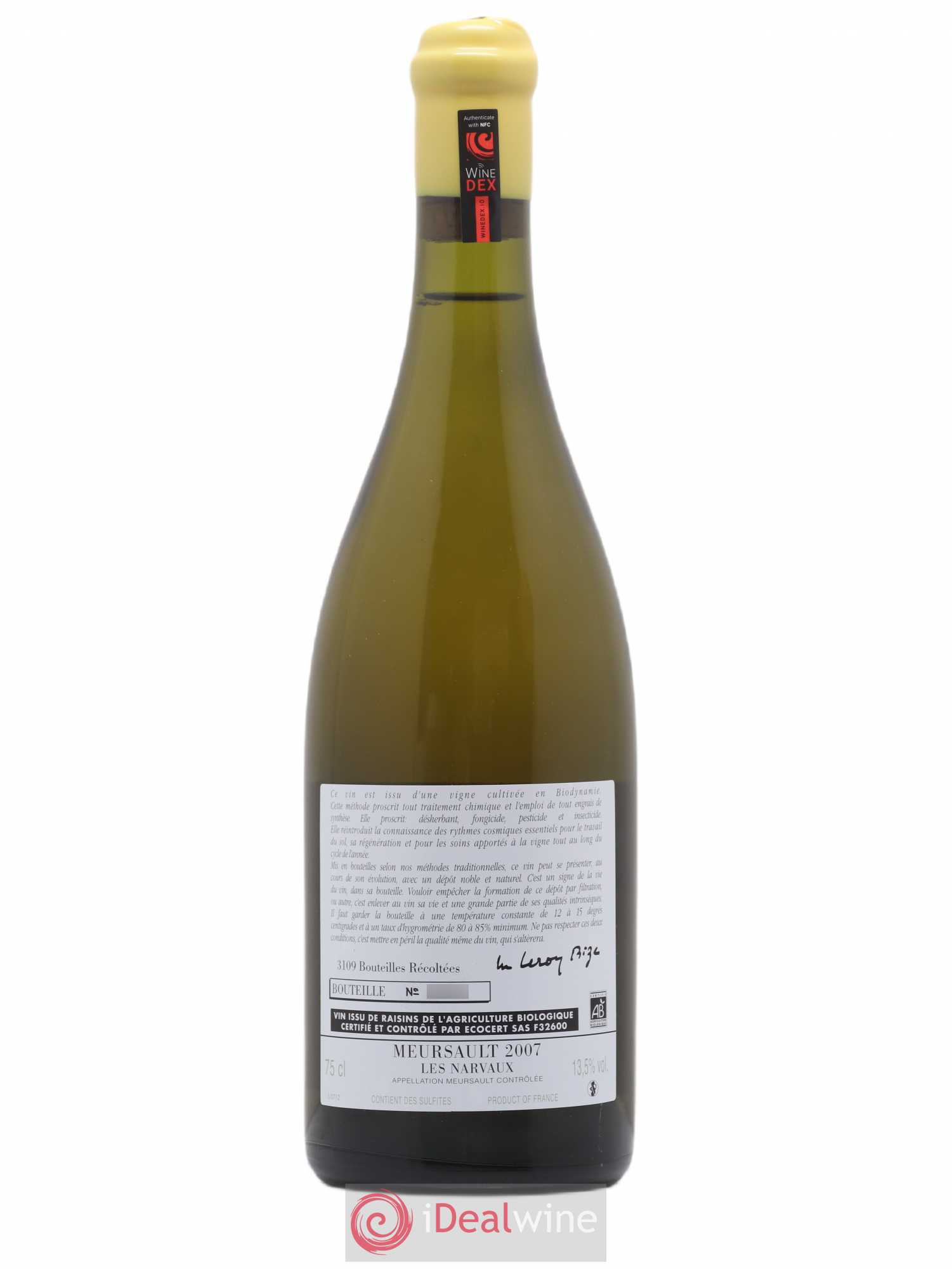 Meursault Les Narvaux d'Auvenay (Domaine) 2007 - Lot de 1 bouteille - 1