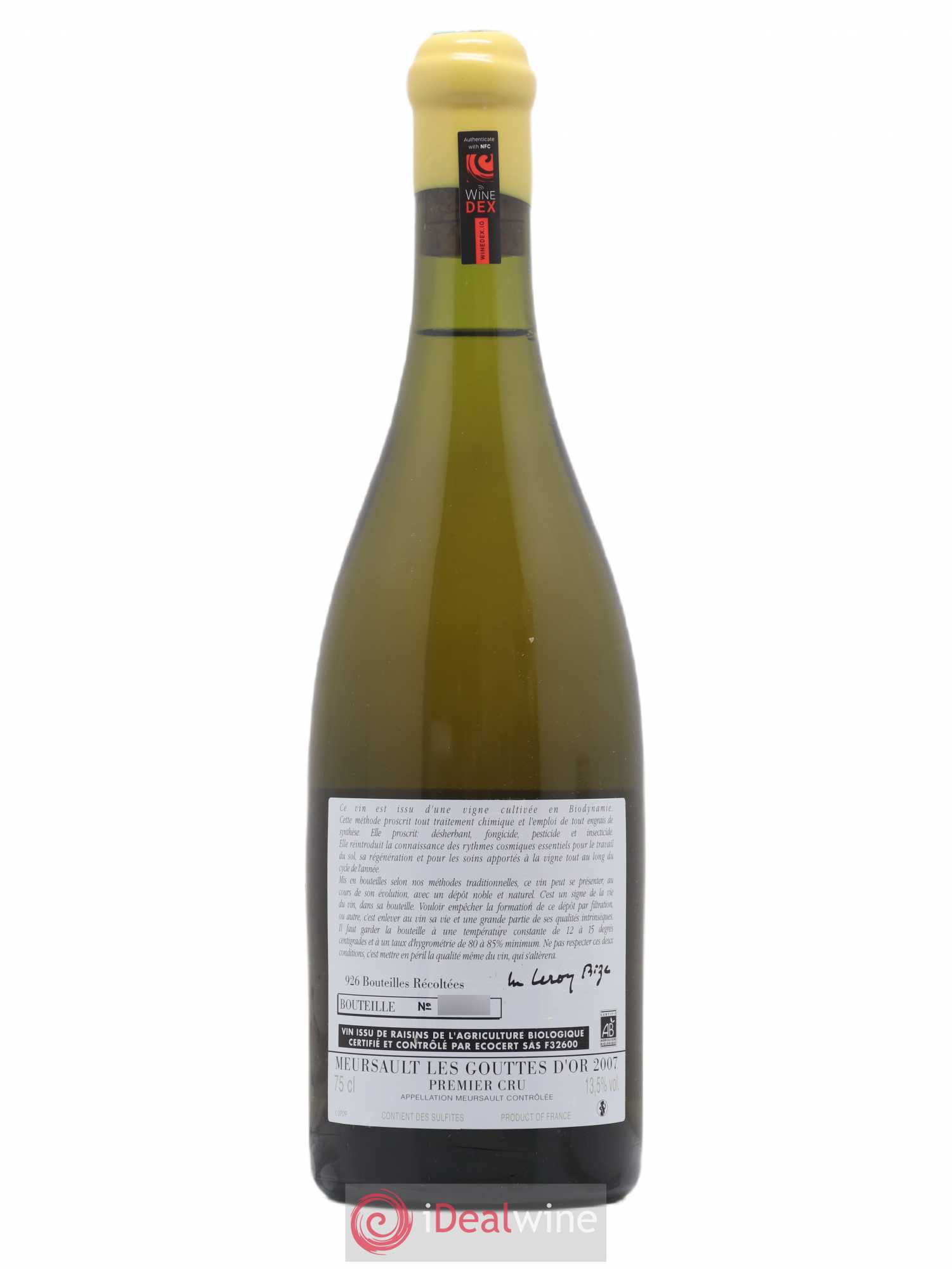 Meursault 1er Cru Les Gouttes d'Or d'Auvenay (Domaine) 2007 - Lot de 1 bouteille - 1