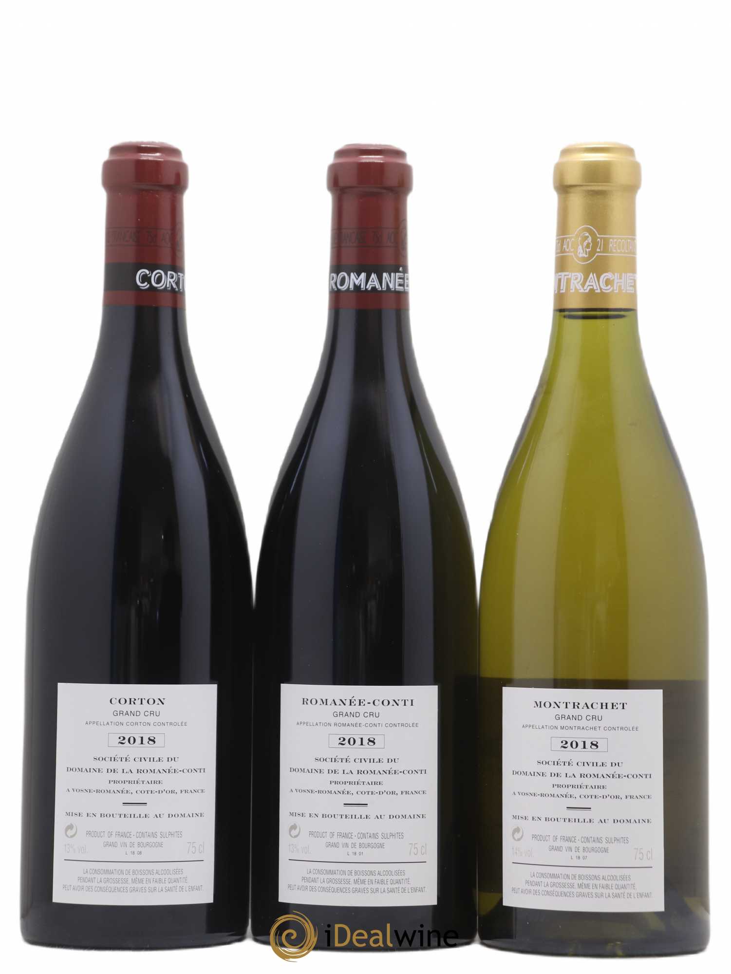 Assortiment 2018 du Domaine de la Romanée-Conti Domaine de la Romanée-Conti 2 caisses de 6 bouteilles (1 Corton, 1 Montrachet, 2 Echezeaux, 1 Grands Echezeaux, 2 Romanée Saint Vivant, 1 Richebourg, 3 La Tache, 1 Romanée Conti) 2018 - Lot de 12 bouteilles - 8