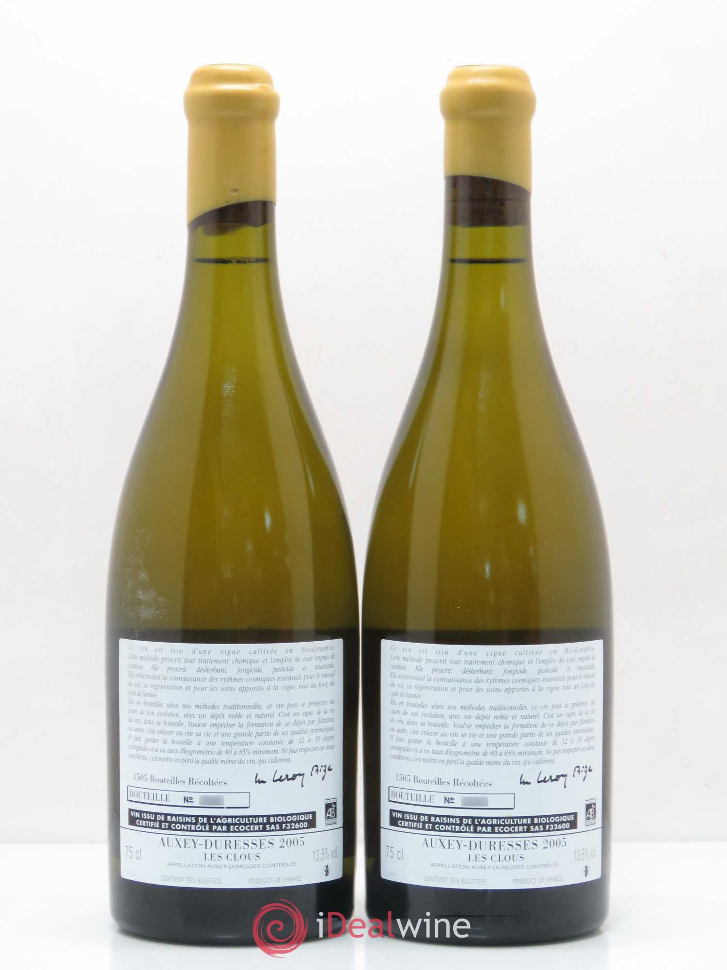 Auxey-Duresses Les Clous d'Auvenay (Domaine) 2005 - Lot de 2 bouteilles - 1