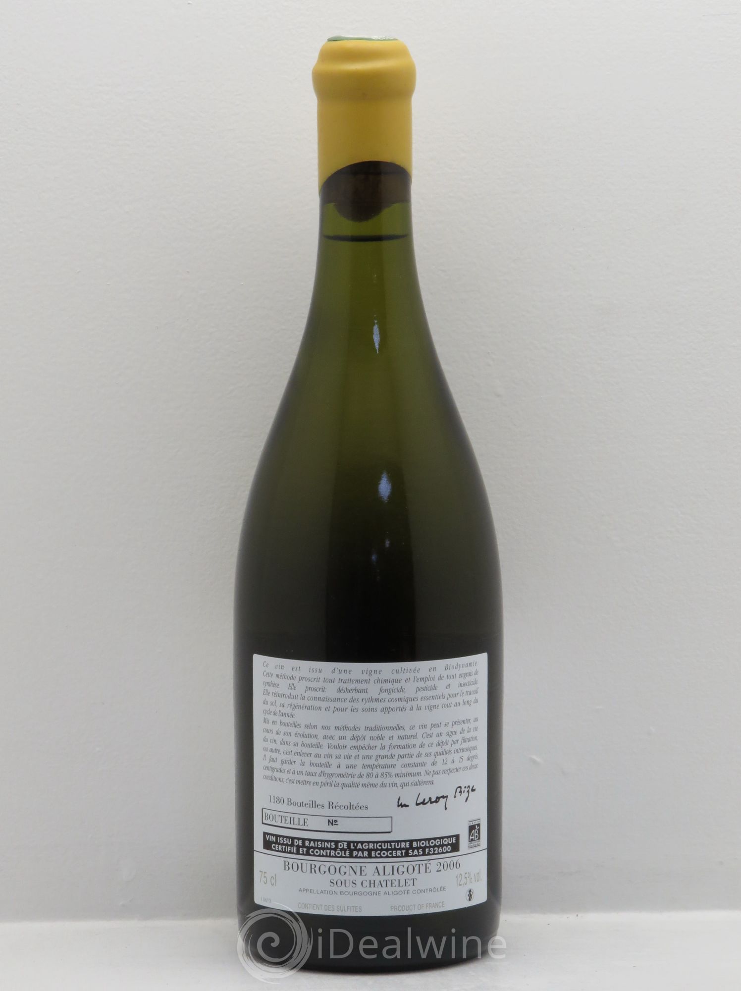 Bourgogne Aligoté Sous Chatelet d'Auvenay (Domaine) Sous châtelet 2006 - Lot de 1 bouteille - 1