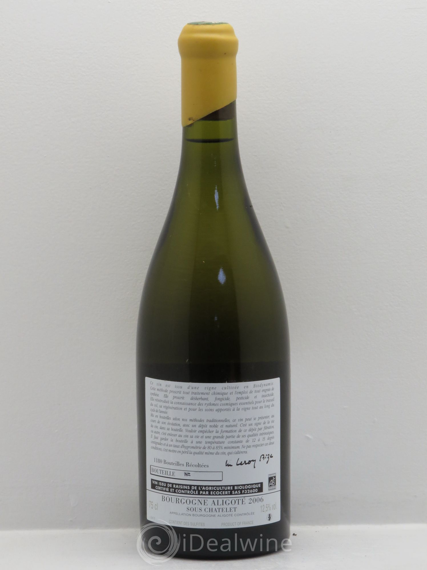 Bourgogne Aligoté Sous Chatelet d'Auvenay (Domaine) Sous châtelet 2006 - Lot de 1 bouteille - 1