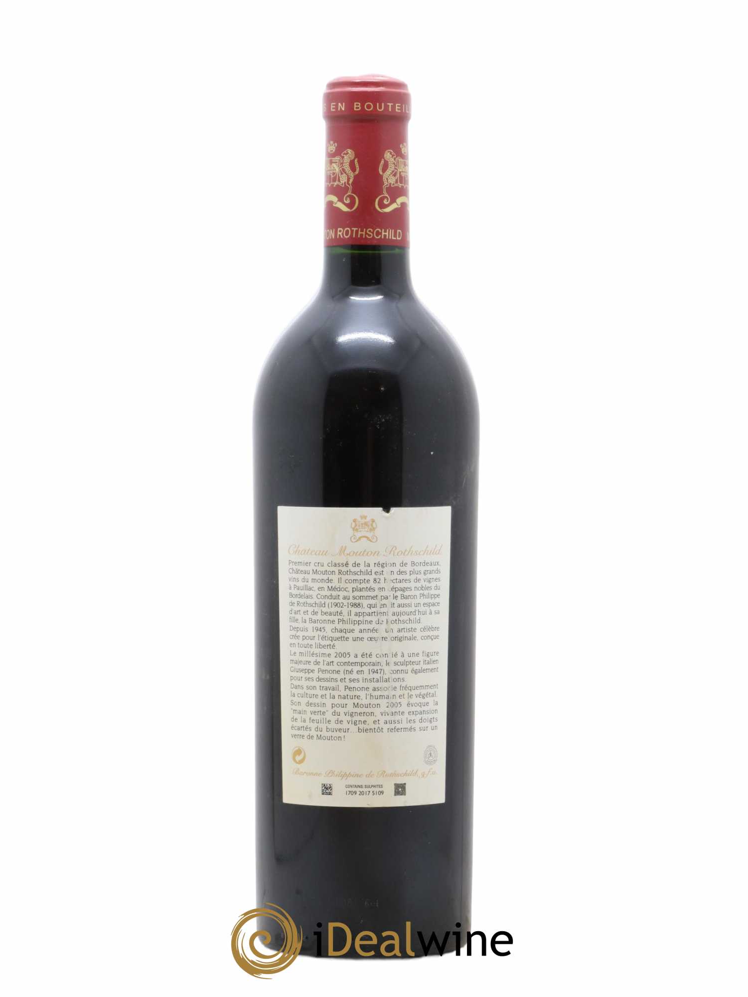 Château Mouton Rothschild 1er Grand Cru Classé 2005 - Lot de 1 bouteille - 1