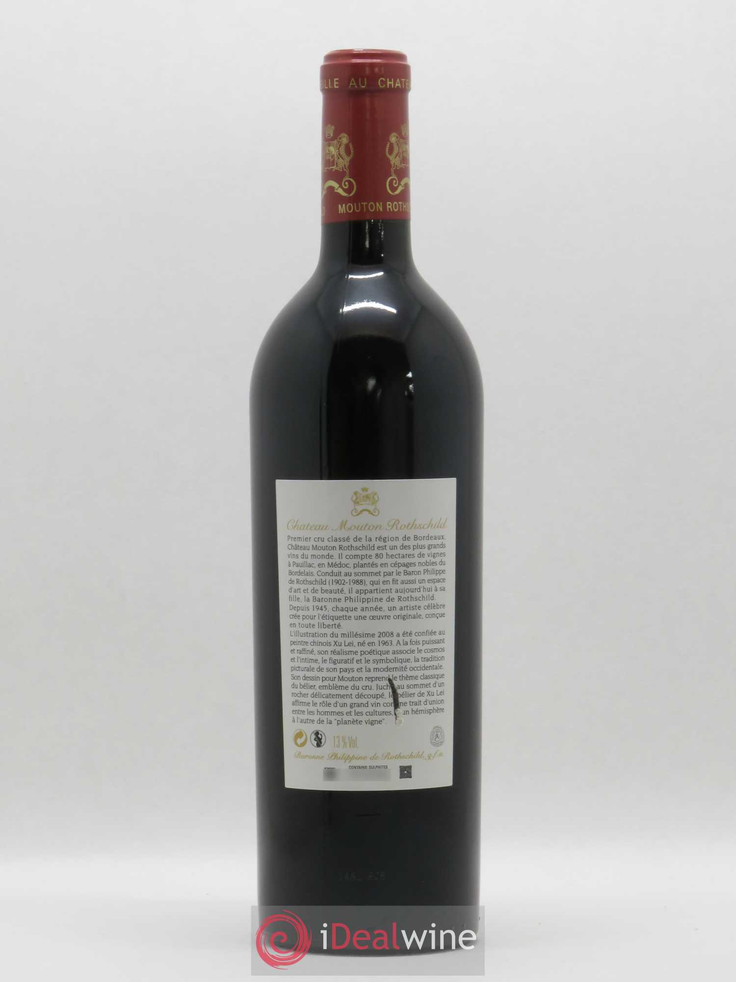 Château Mouton Rothschild 1er Grand Cru Classé 2008 - Lot de 1 bouteille - 1