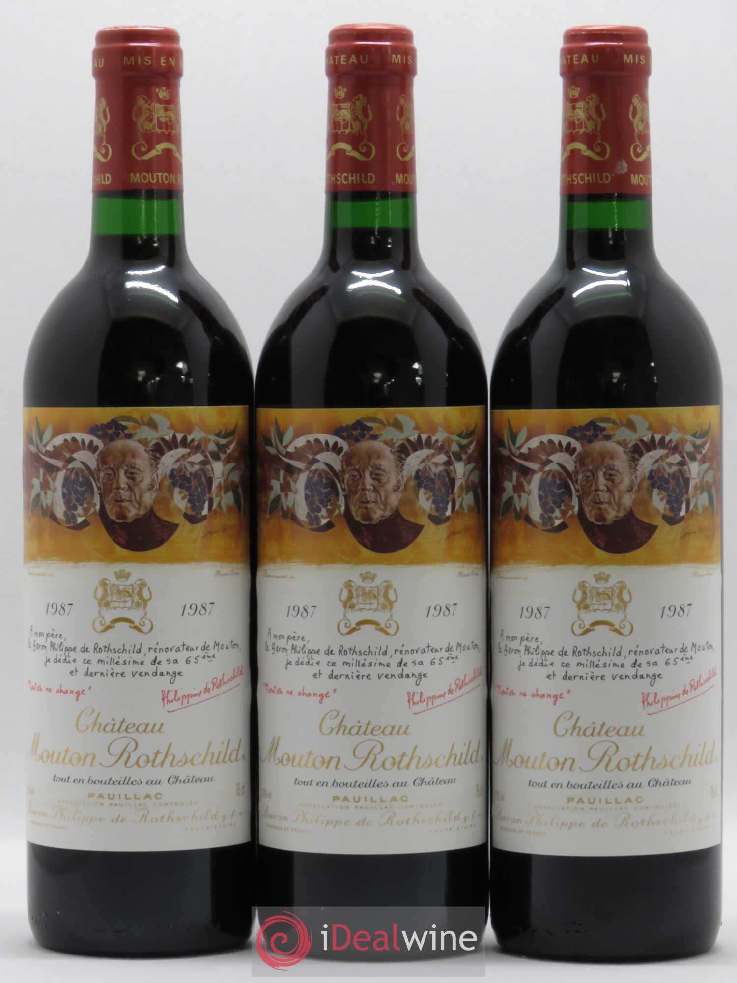 Château Mouton Rothschild 1er Grand Cru Classé 1987 - Lot de 12 bouteilles - 1