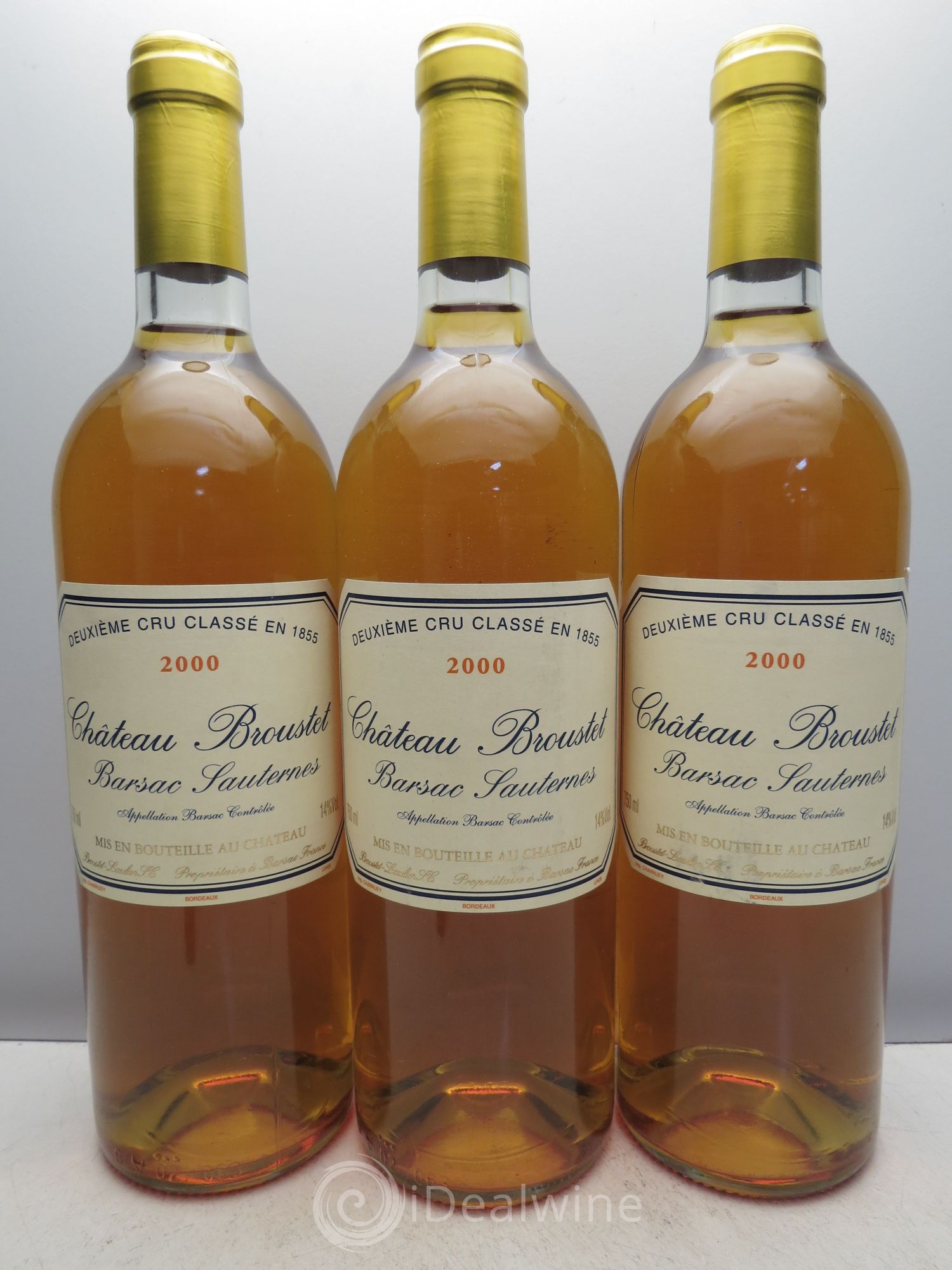 Château Broustet 2ème Grand Cru Classé 2000 - Lotto di 3 bottiglie - 0