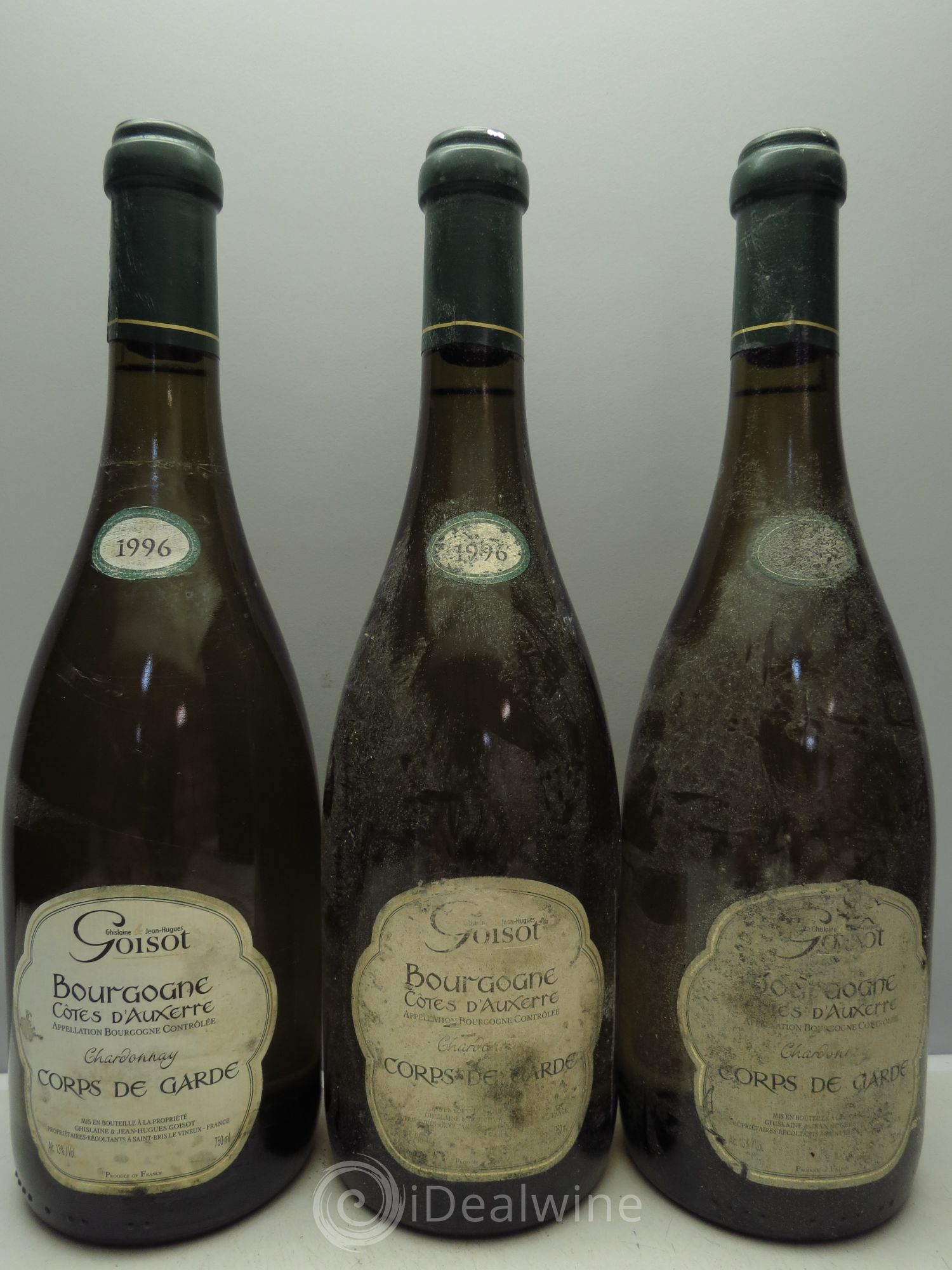 Bourgogne Côtes d'Auxerre Corps de Garde Goisot 1996 - Posten von 3 Flaschen - 0