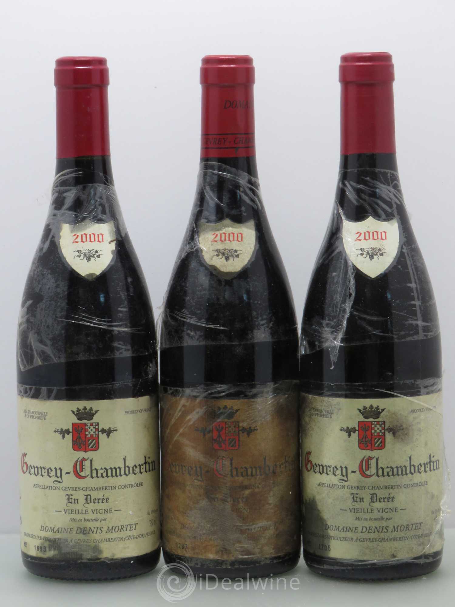 Gevrey-Chambertin Denis Mortet (Domaine) En Dérée. Vieilles vignes. 2000 - Posten von 3 Flaschen - 0