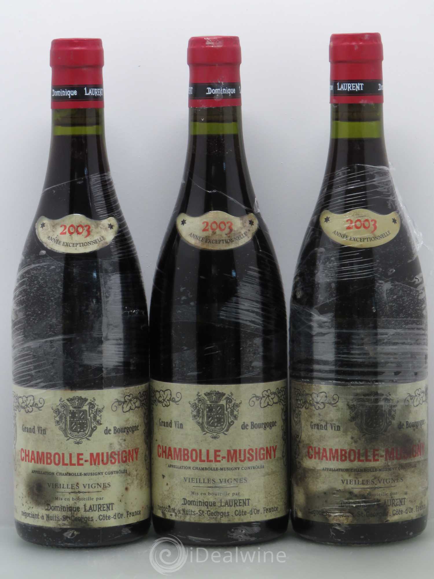 Chambolle-Musigny Vieilles Vignes Dominique Laurent 2003 - Lot de 3 bouteilles - 0