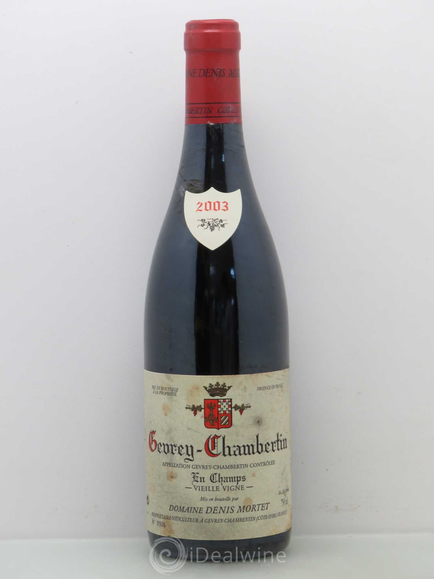 Gevrey-Chambertin En Champs Vieille Vigne Denis Mortet (Domaine) Vieilles Vignes 2003 - Lot de 1 bouteille - 0