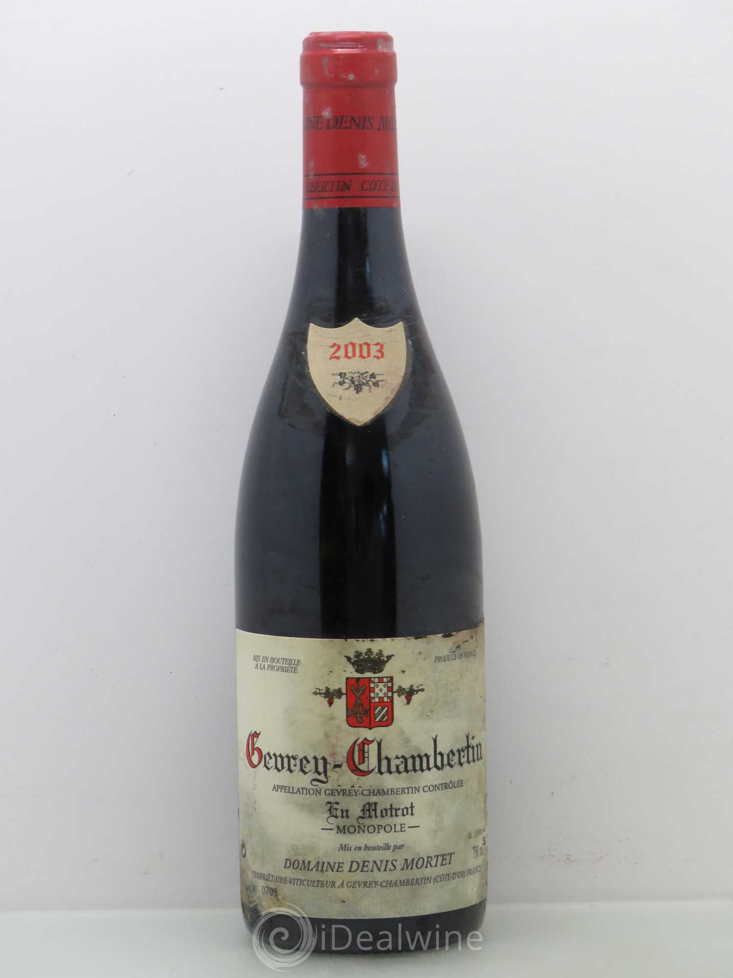 Gevrey-Chambertin En Motrot Denis Mortet (Domaine) 2003 - Lot de 1 bouteille - 0