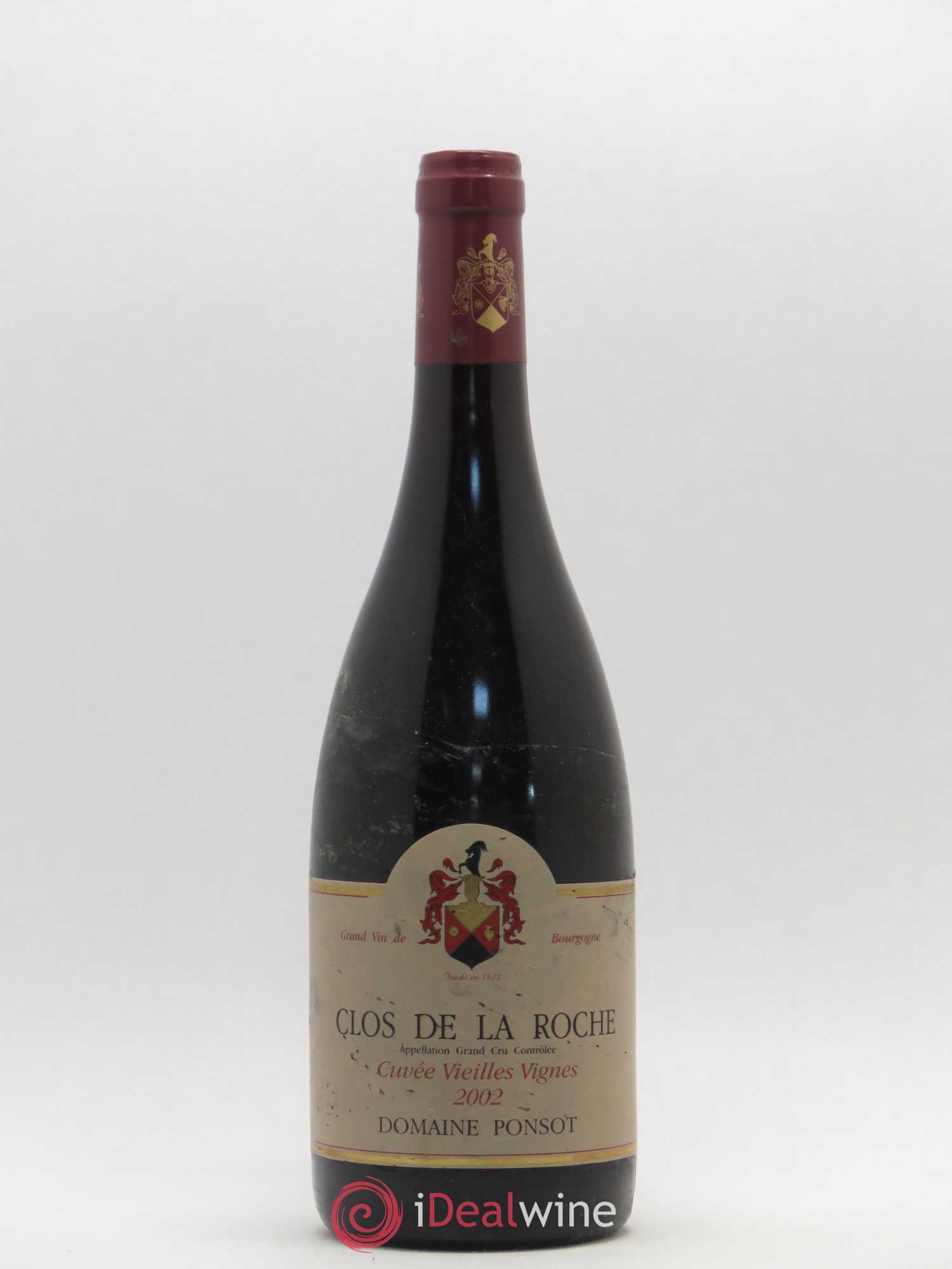 Clos de la Roche Grand Cru Vieilles Vignes Ponsot (Domaine) 2002 - Lot de 1 bouteille - 0