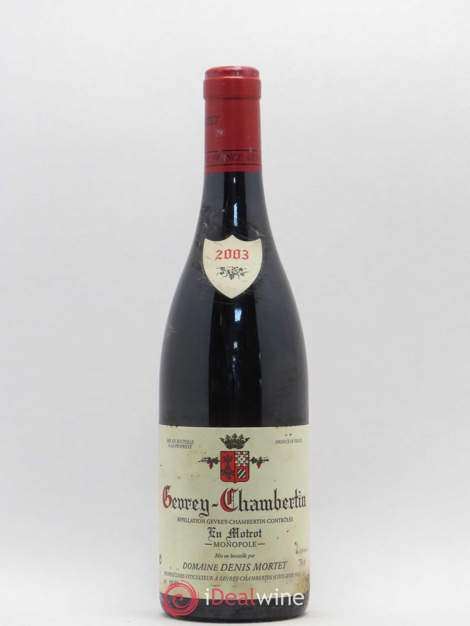 Gevrey-Chambertin En Motrot Denis Mortet (Domaine) 2003 - Lot de 1 bouteille - 0