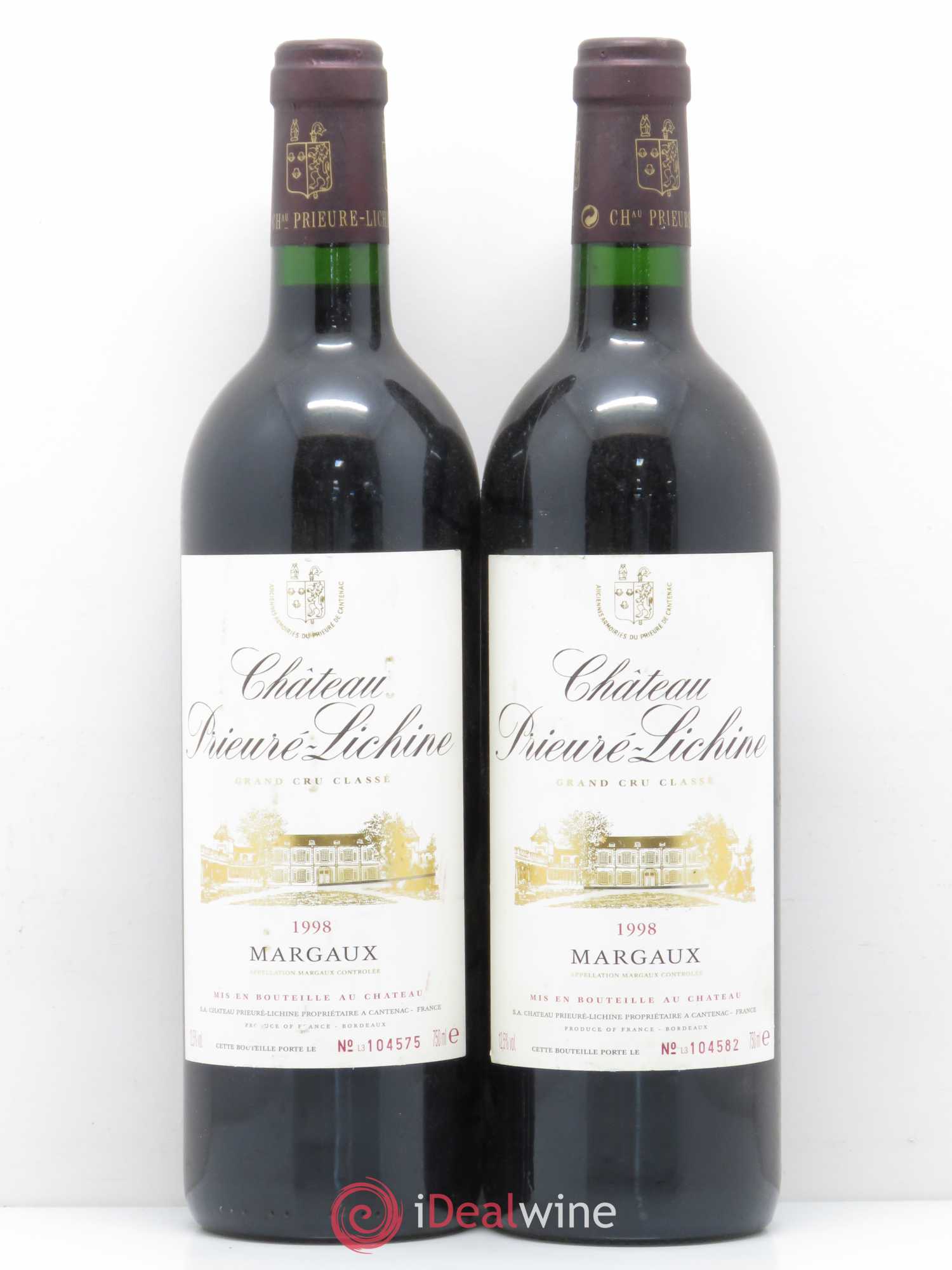 Château Prieuré Lichine 4ème Grand Cru Classé 1998 - Lot de 2 bouteilles - 0