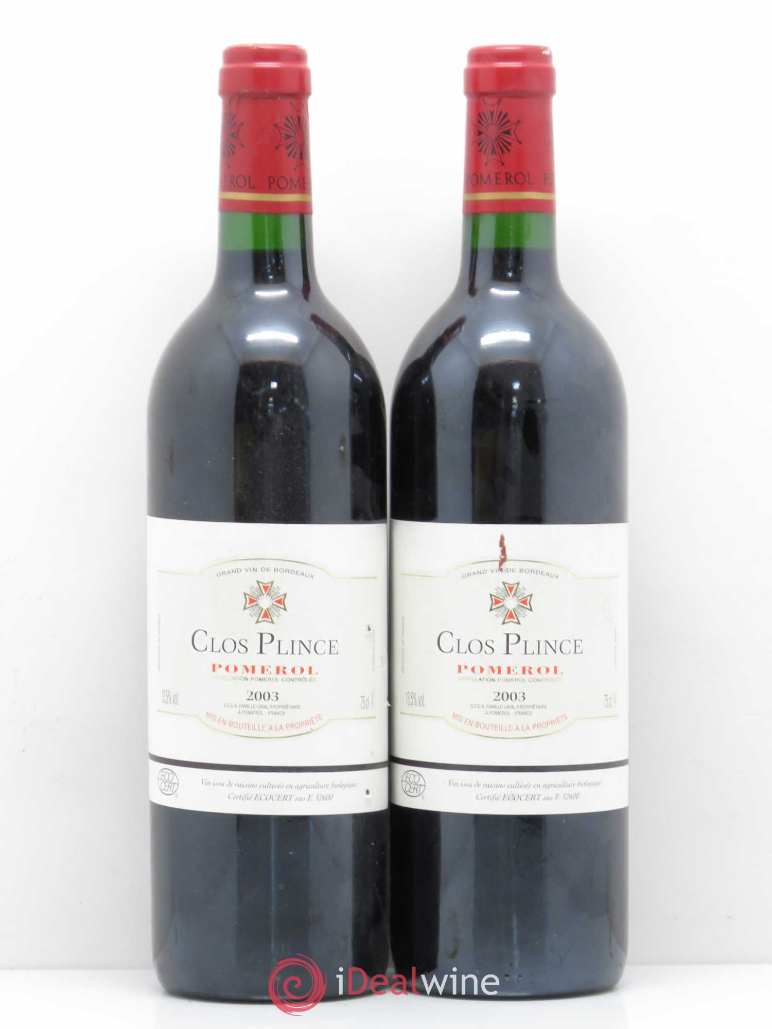 Pomerol Clos Plince 2003 - Lot de 2 bouteilles - 0