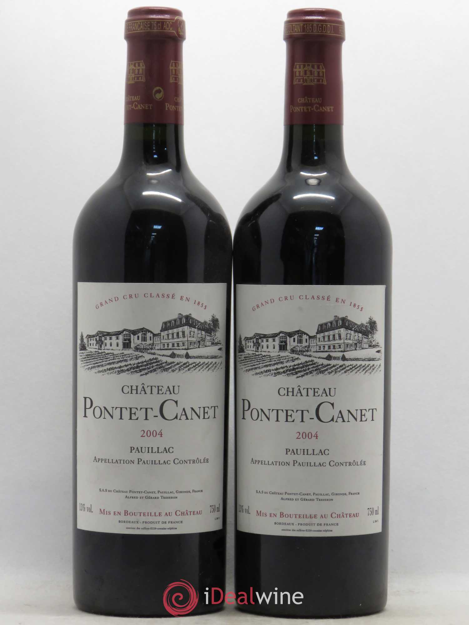 Château Pontet Canet 5ème Grand Cru Classé 2004 - Lot de 2 bouteilles - 0
