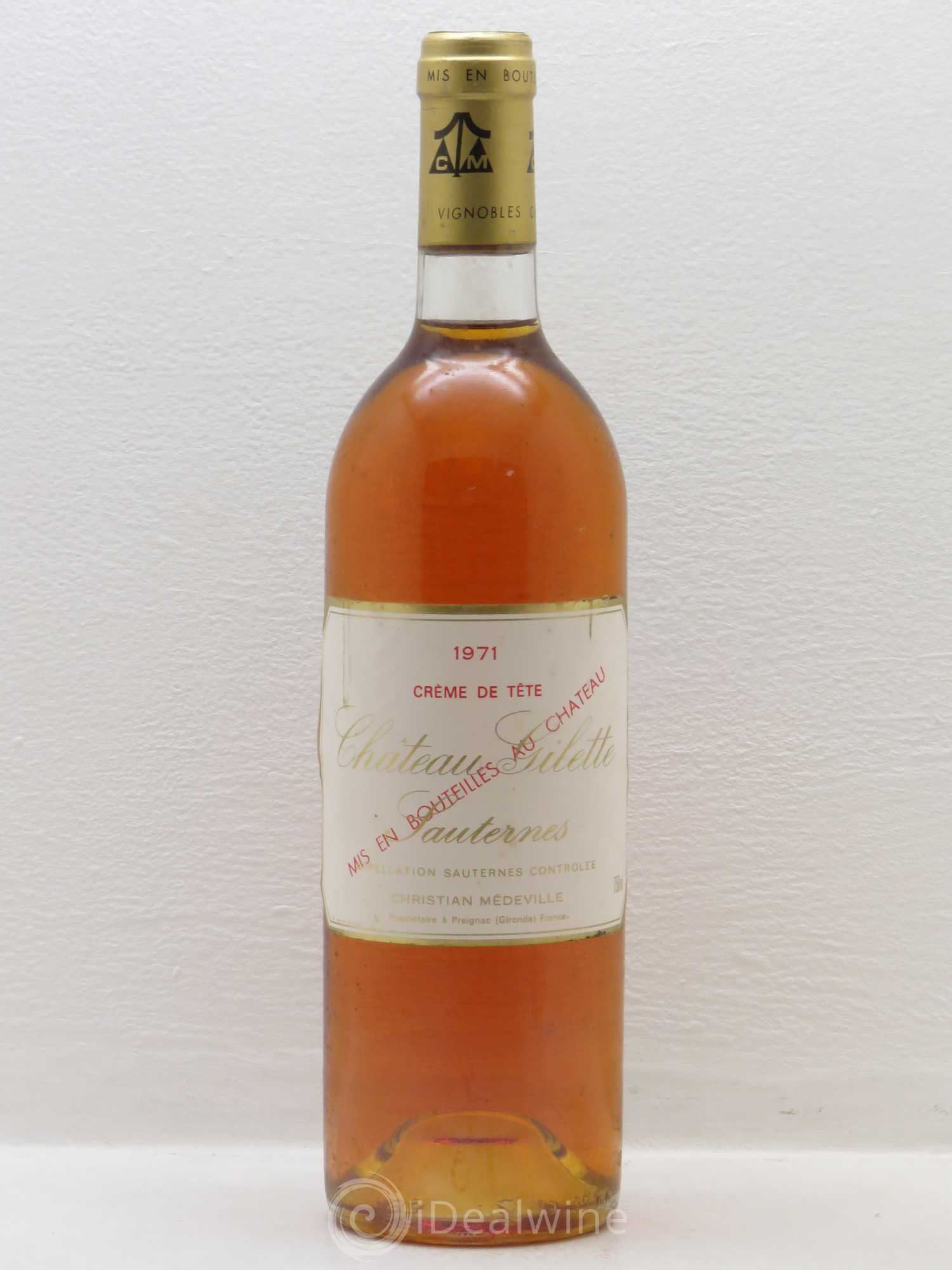 Château Gilette - Crème de Tête 1971 - Lotto di 1 bottiglia - 0