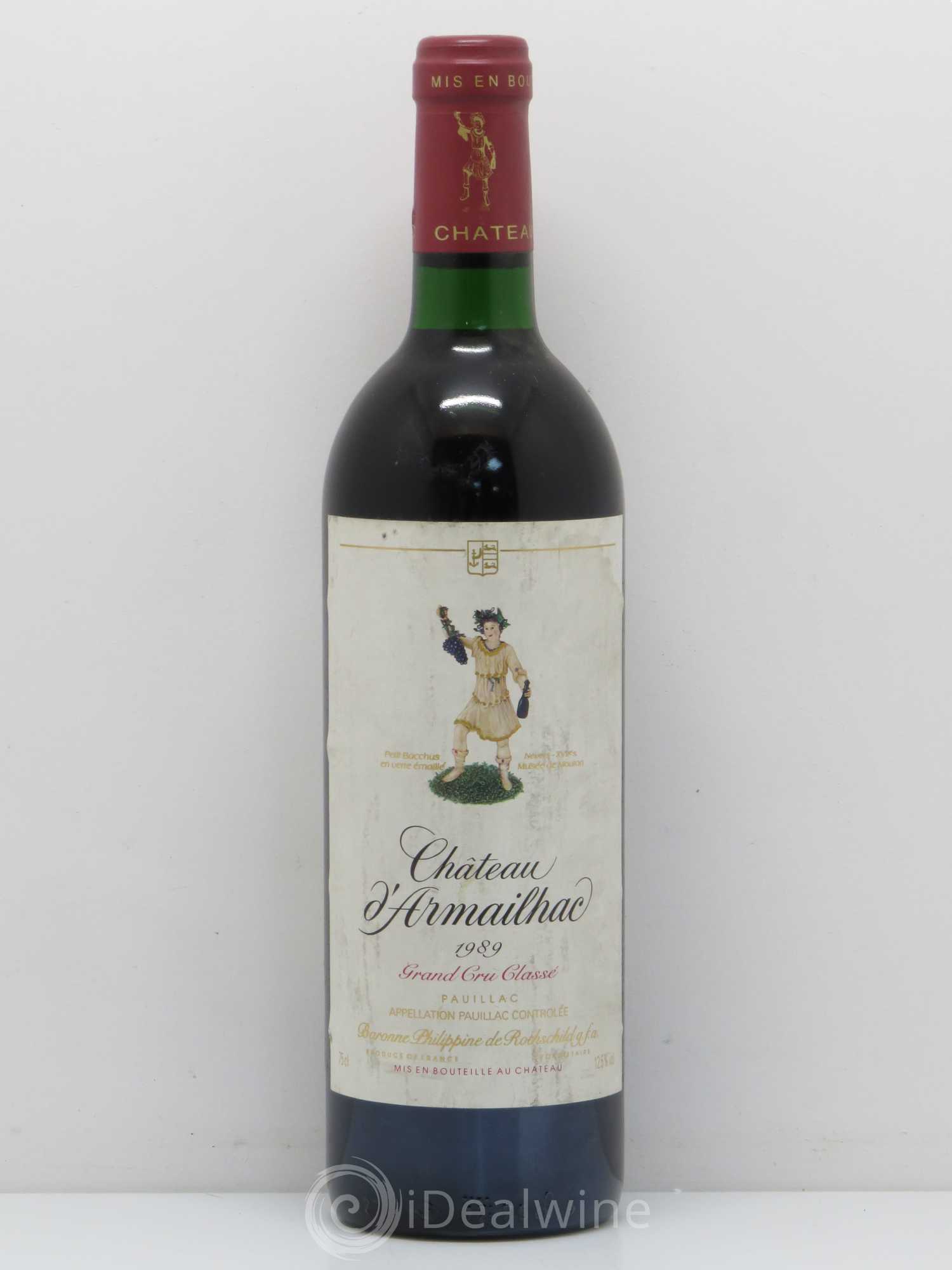 Château d' Armailhac - Mouton Baron(ne) Philippe 5ème Grand Cru Classé 1989 - Lotto di 1 bottiglia - 0