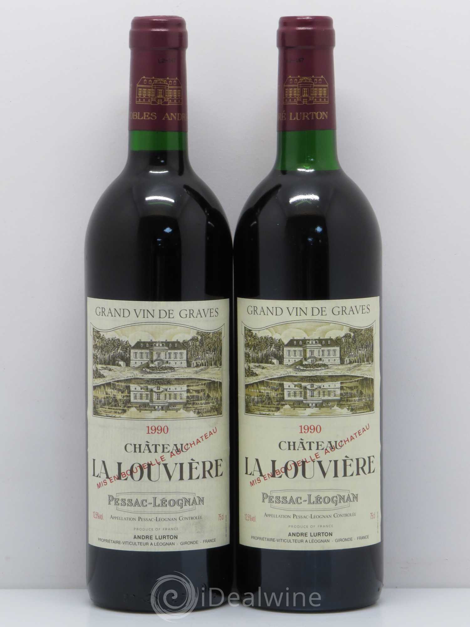 Château la Louvière 1990 - Lot de 2 bouteilles - 0