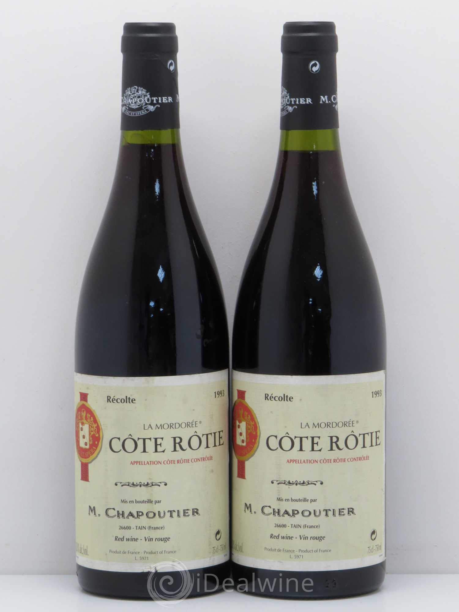 Côte-Rôtie La Mordorée Chapoutier 1993 - Lot de 2 bouteilles - 0