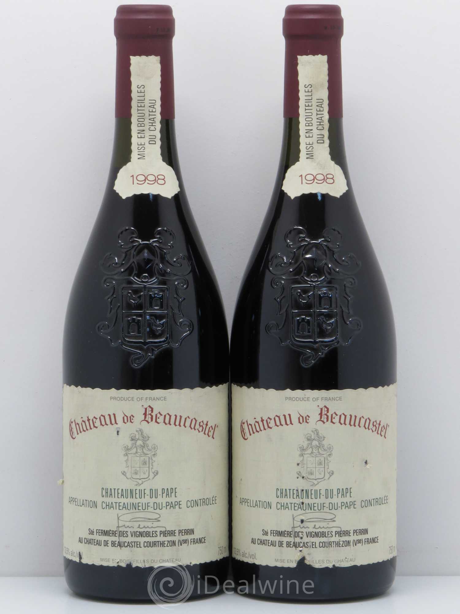 Châteauneuf-du-Pape Château de Beaucastel Famille Perrin 1998 - Lot de 2 bouteilles - 0