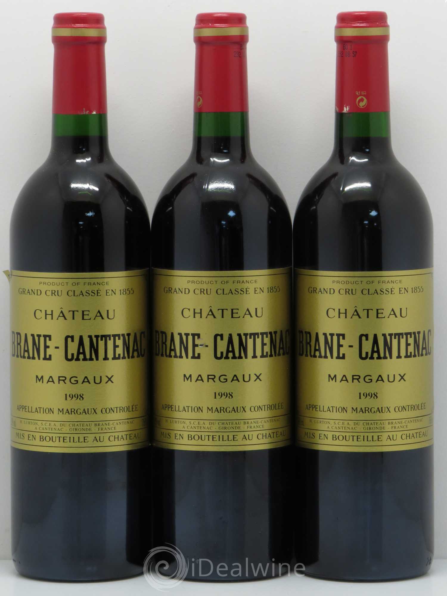 Château Brane Cantenac 2ème Grand Cru Classé 1998 - Lot de 3 bouteilles - 0