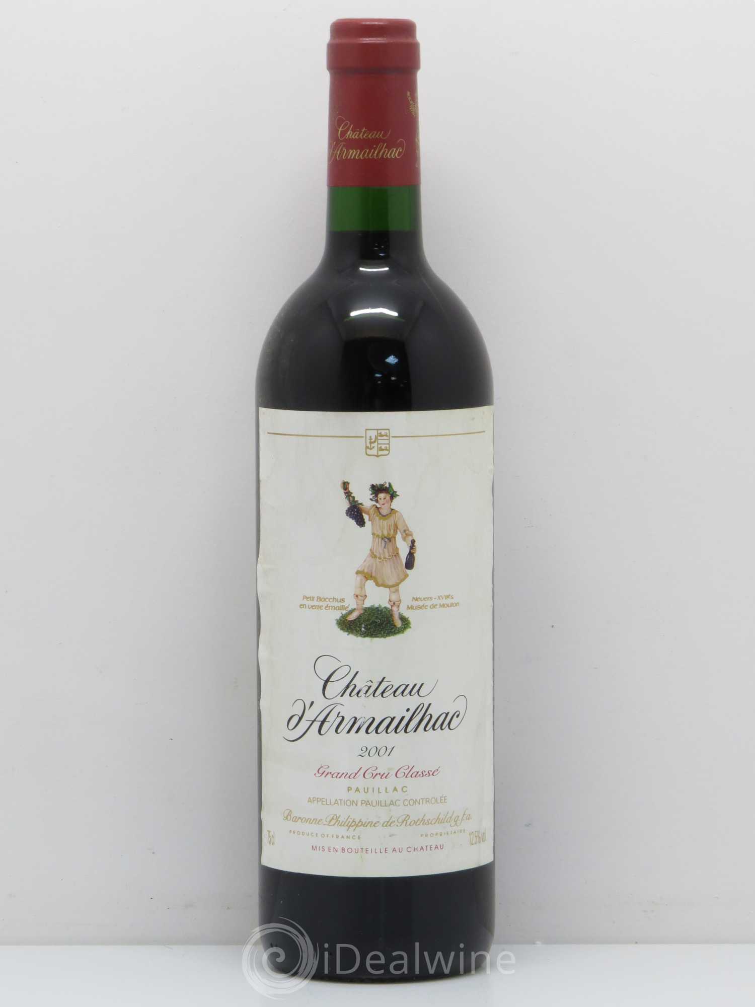 Château d' Armailhac - Mouton Baron(ne) Philippe 5ème Grand Cru Classé 2001 - Lot de 1 bouteille - 0