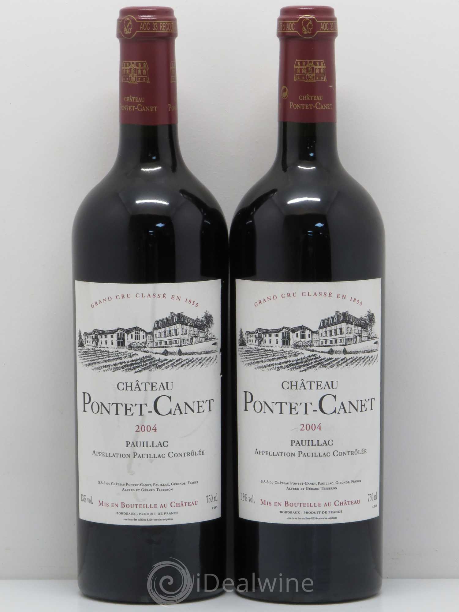 Château Pontet Canet 5ème Grand Cru Classé 2004 - Lot de 2 bouteilles - 0