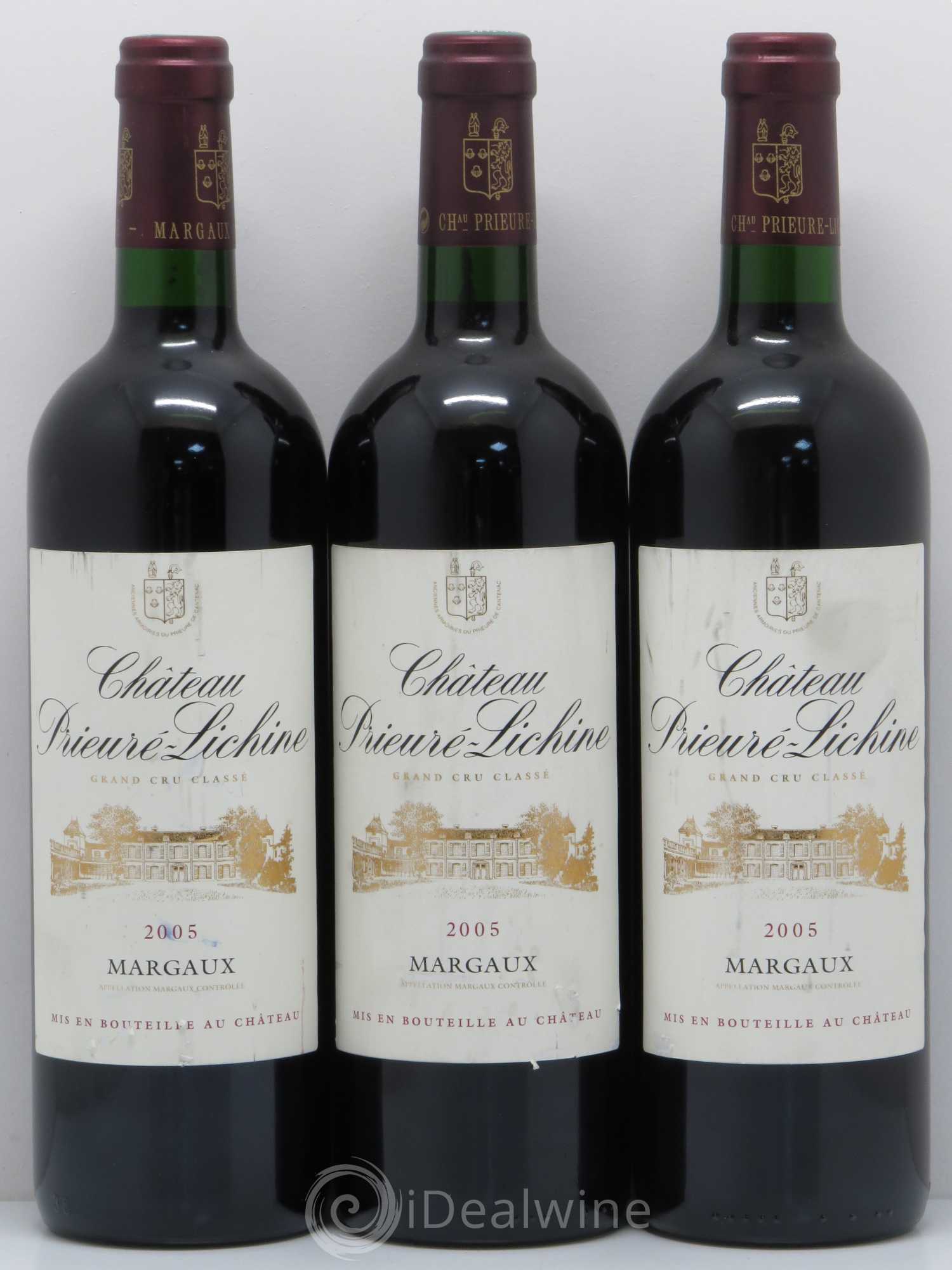 Château Prieuré Lichine 4ème Grand Cru Classé 2005 - Lot de 3 bouteilles - 0