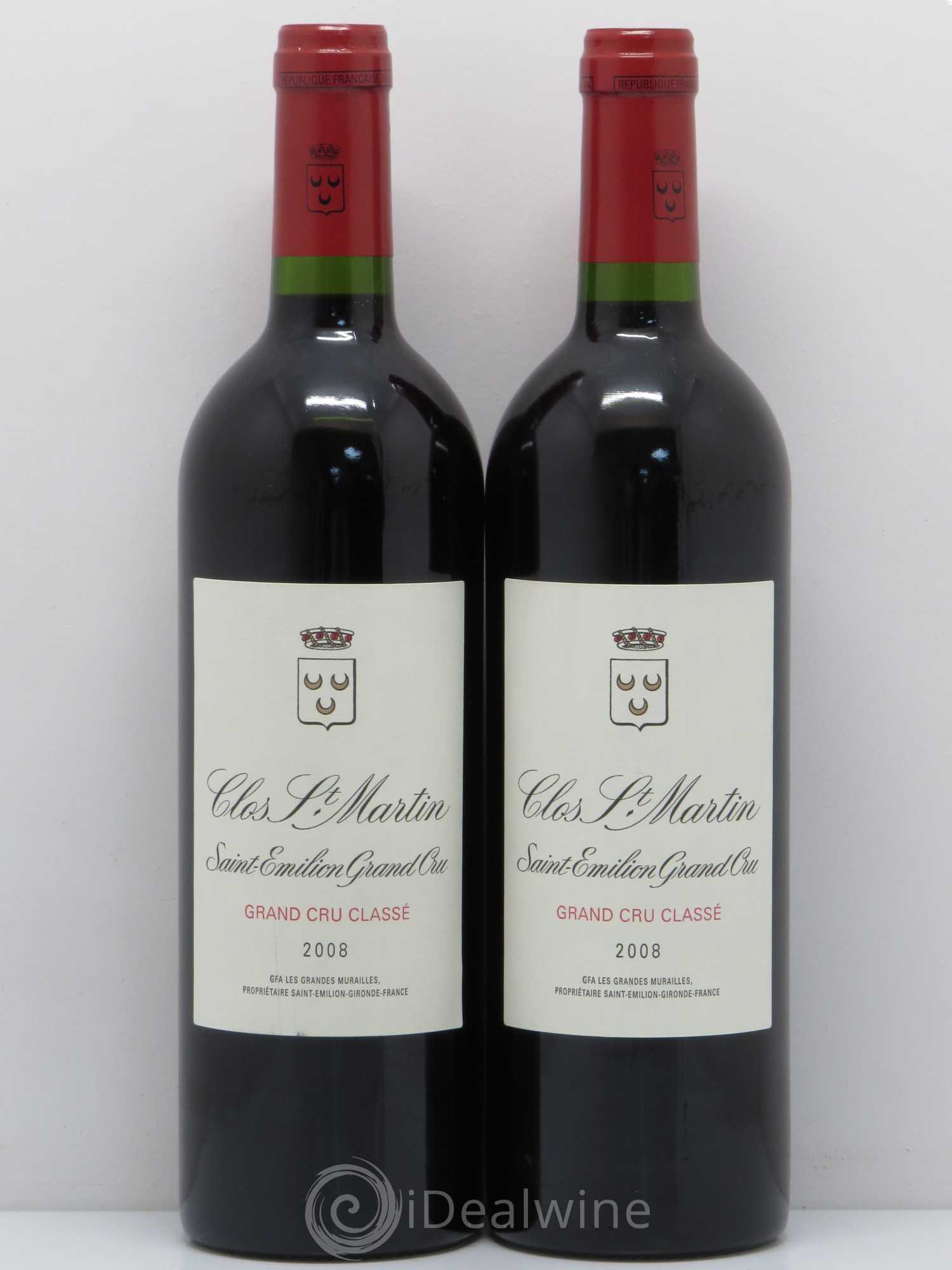 Clos Saint Martin Grand Cru Classé 2008 - Lot de 2 bouteilles - 0