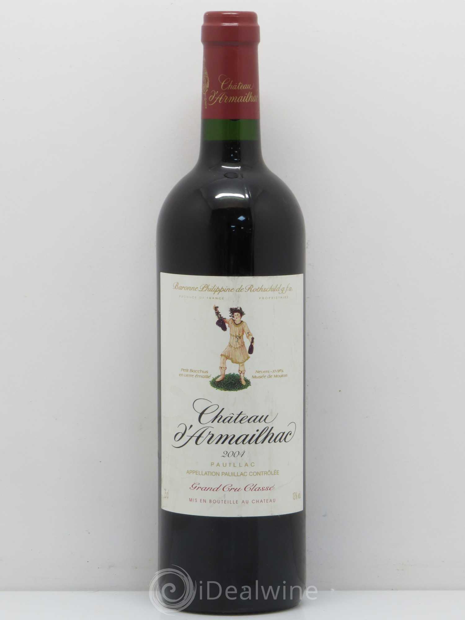 Château d' Armailhac - Mouton Baron(ne) Philippe 5ème Grand Cru Classé 2004 - Lot de 1 bouteille - 0