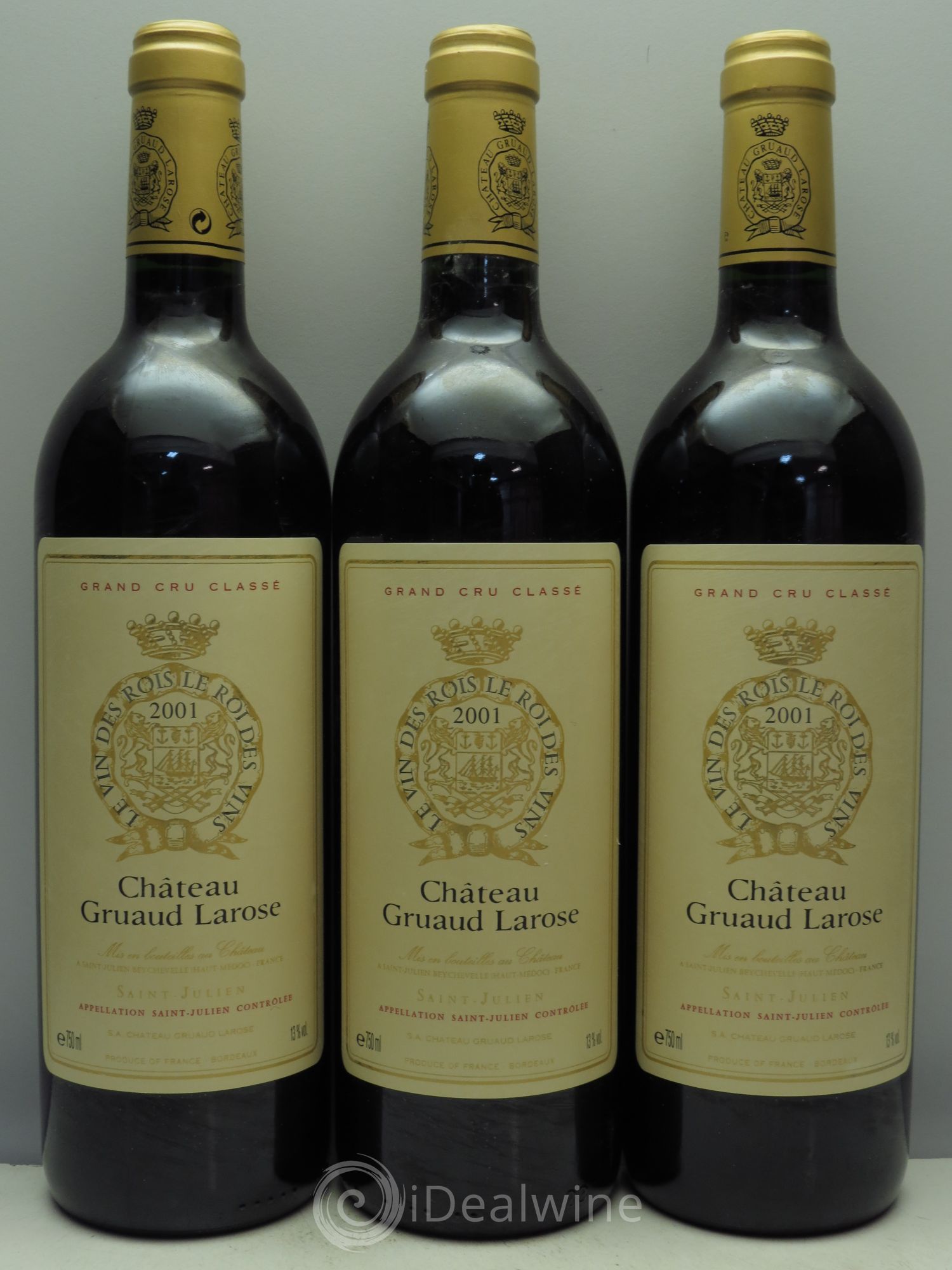 Château Gruaud Larose 2ème Grand Cru Classé 2001 - Lot de 3 bouteilles - 0