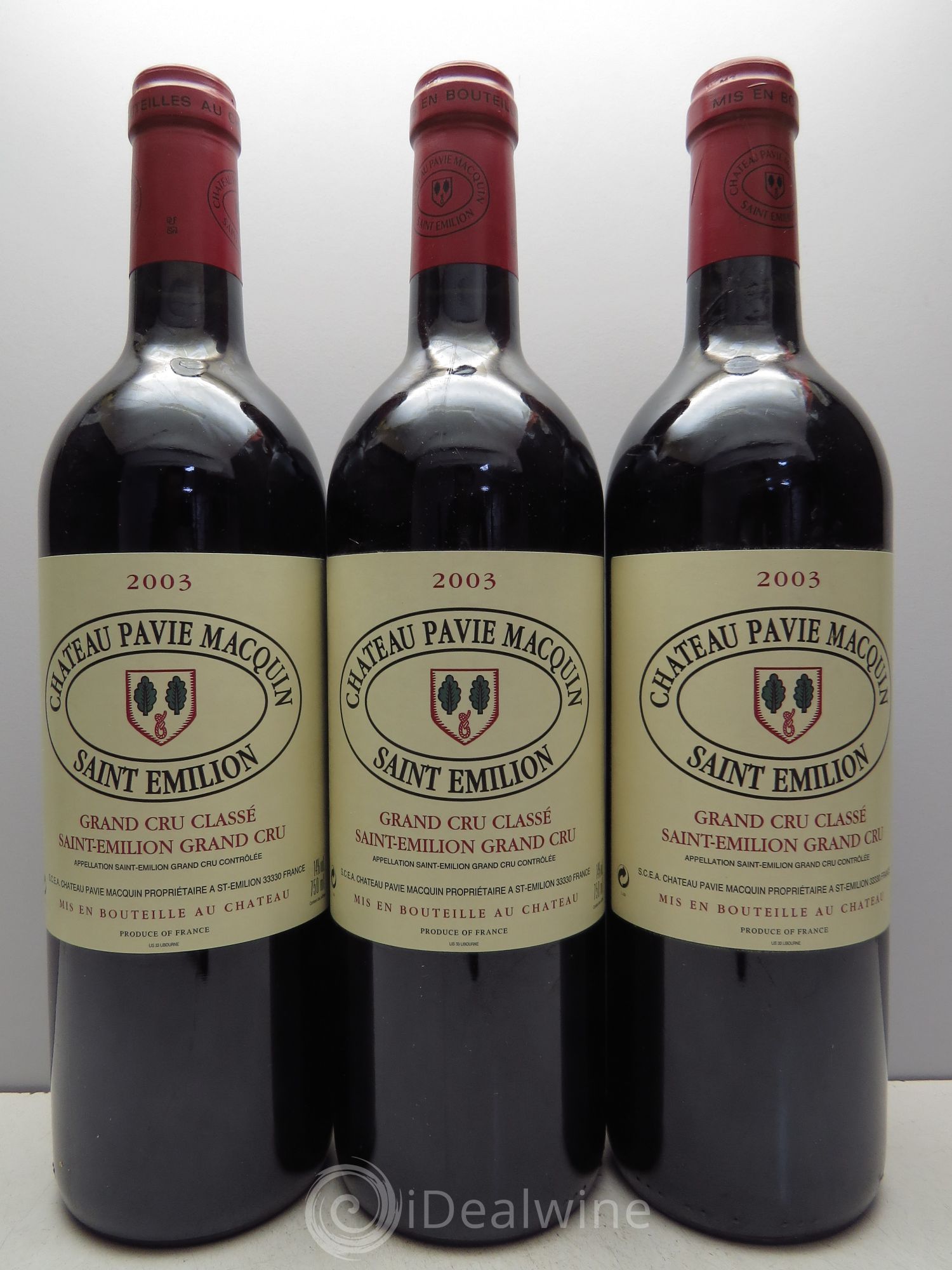 Château Pavie Macquin 1er Grand Cru Classé B 2003 - Lot de 3 bouteilles - 0