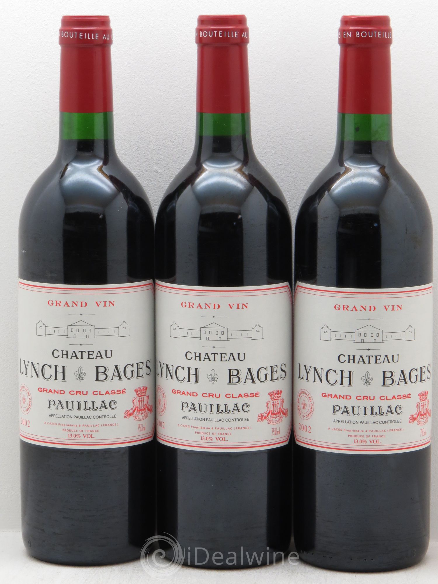 Château Lynch Bages 5ème Grand Cru Classé 2002 - Lot de 3 bouteilles - 0