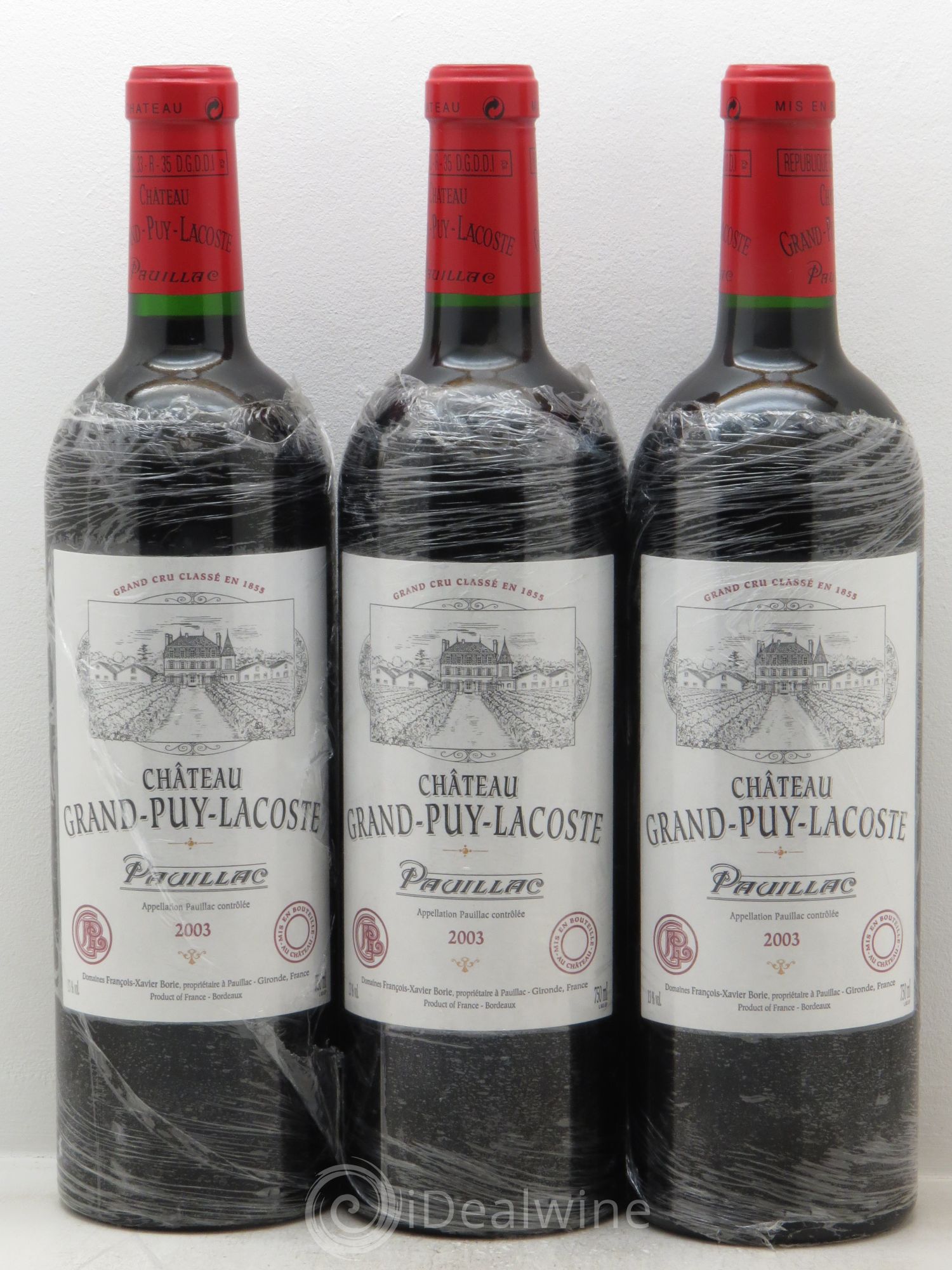 Château Grand Puy Lacoste 5ème Grand Cru Classé null 2003 - Lot of 3 bottles - 0
