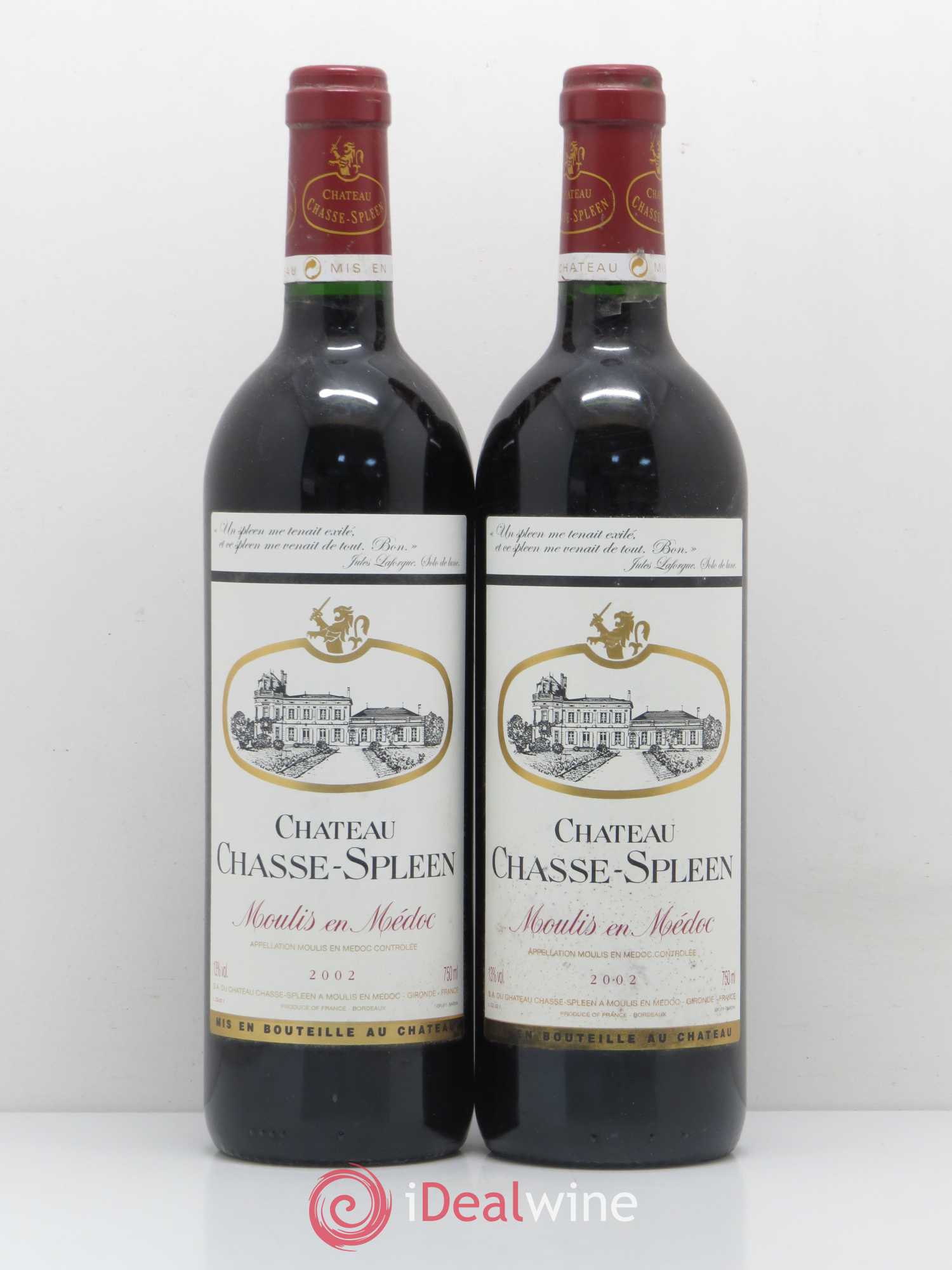 Château Chasse Spleen 2002 - Lot de 2 bouteilles - 0