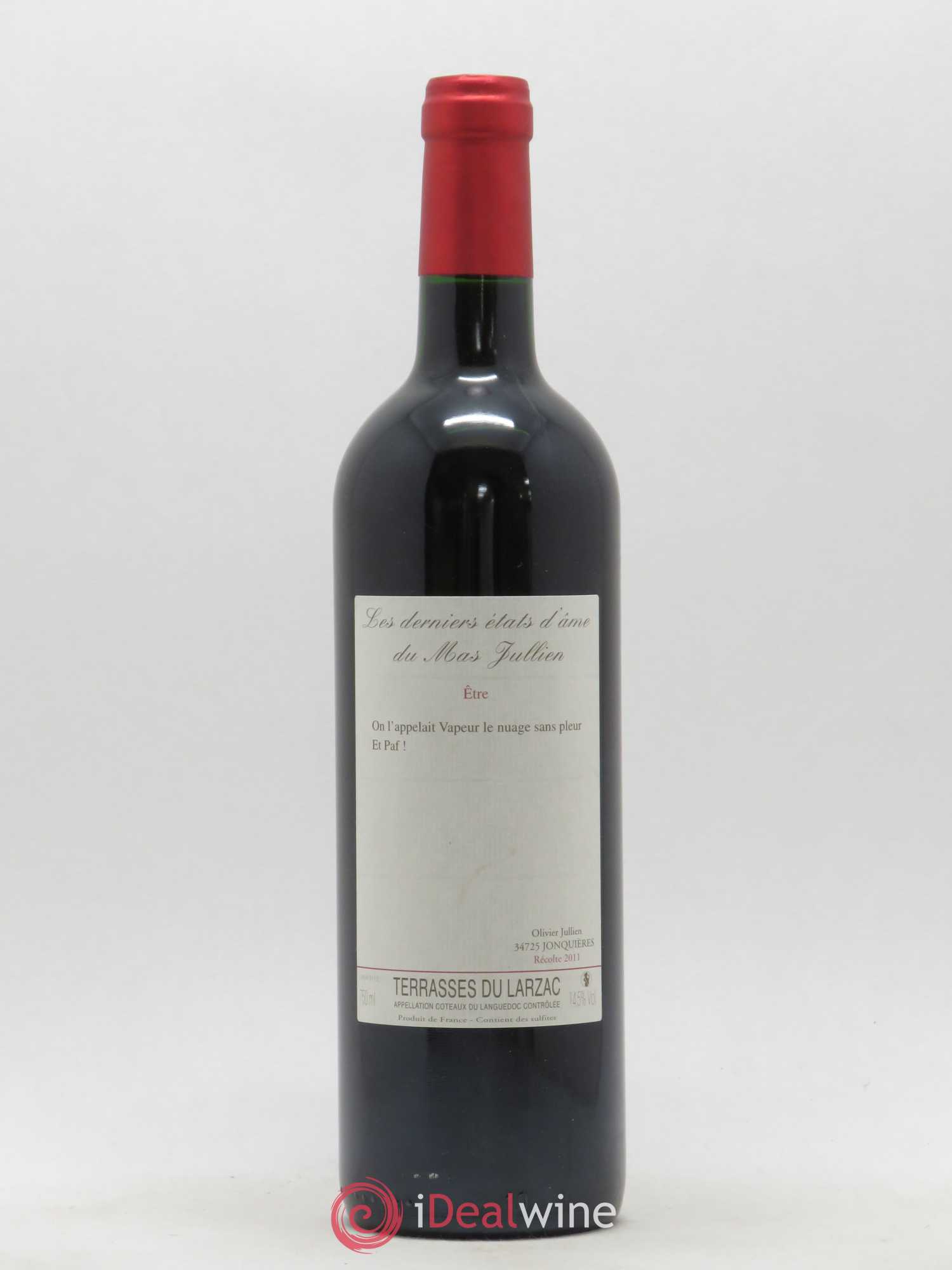 Terrasses du Larzac Mas Jullien Les derniers états d'âme Olivier Jullien 2011 - Lot de 1 bouteille - 0