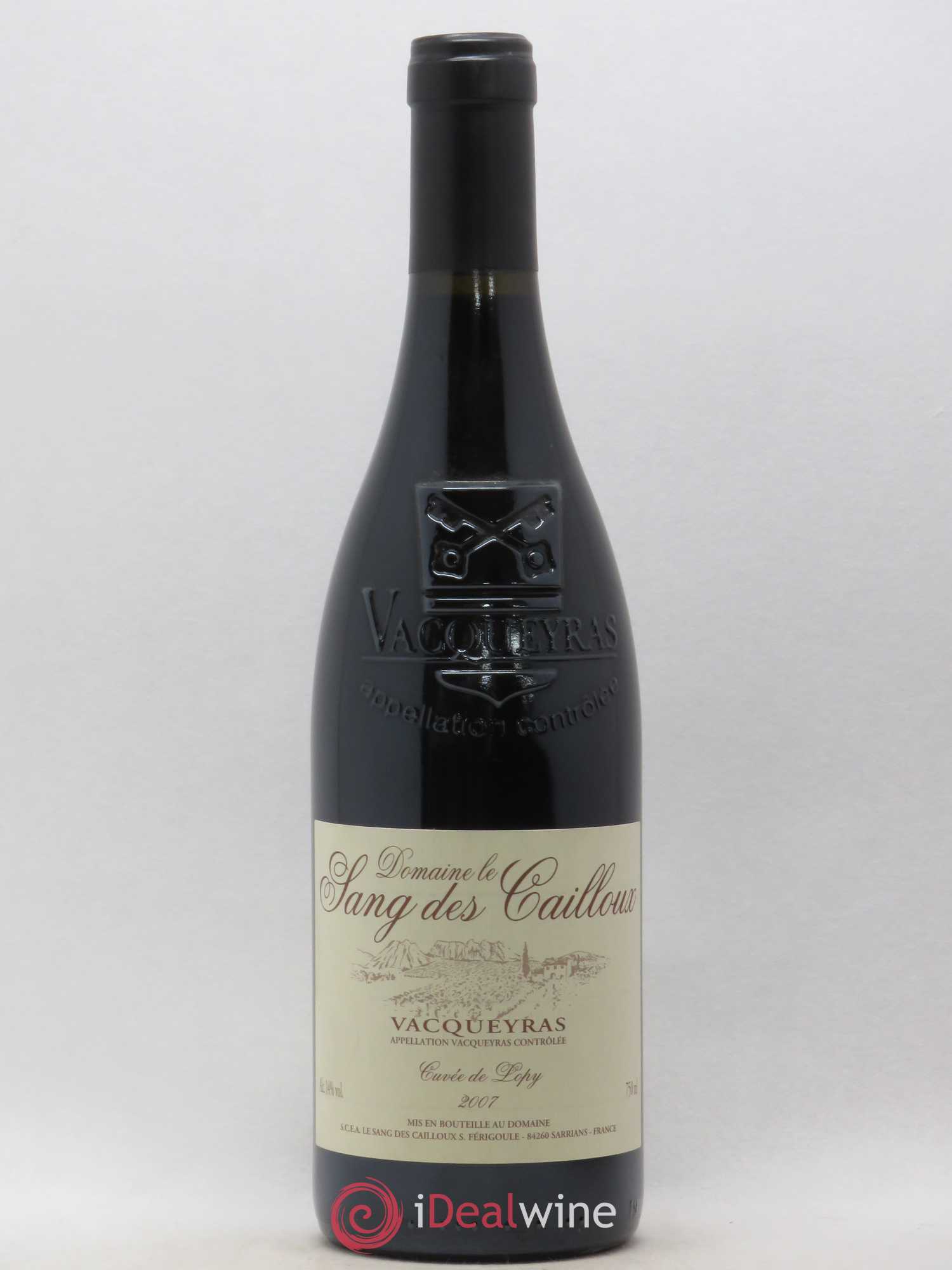 Vacqueyras Cuvée de Lopy Le Sang des Cailloux 2007 - Lot de 1 bouteille - 0