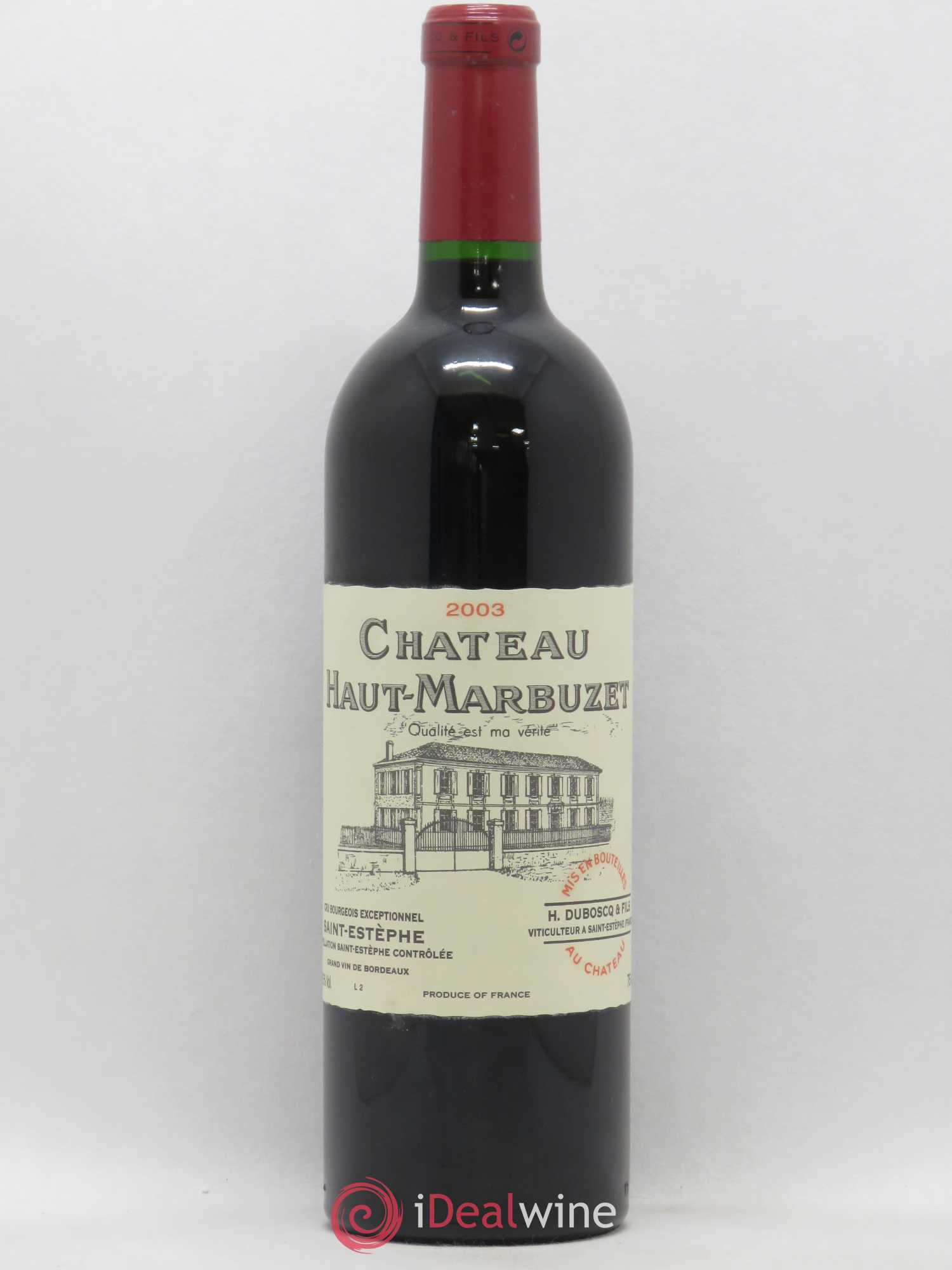 Château Haut Marbuzet 2003 - Lot de 1 bouteille - 0