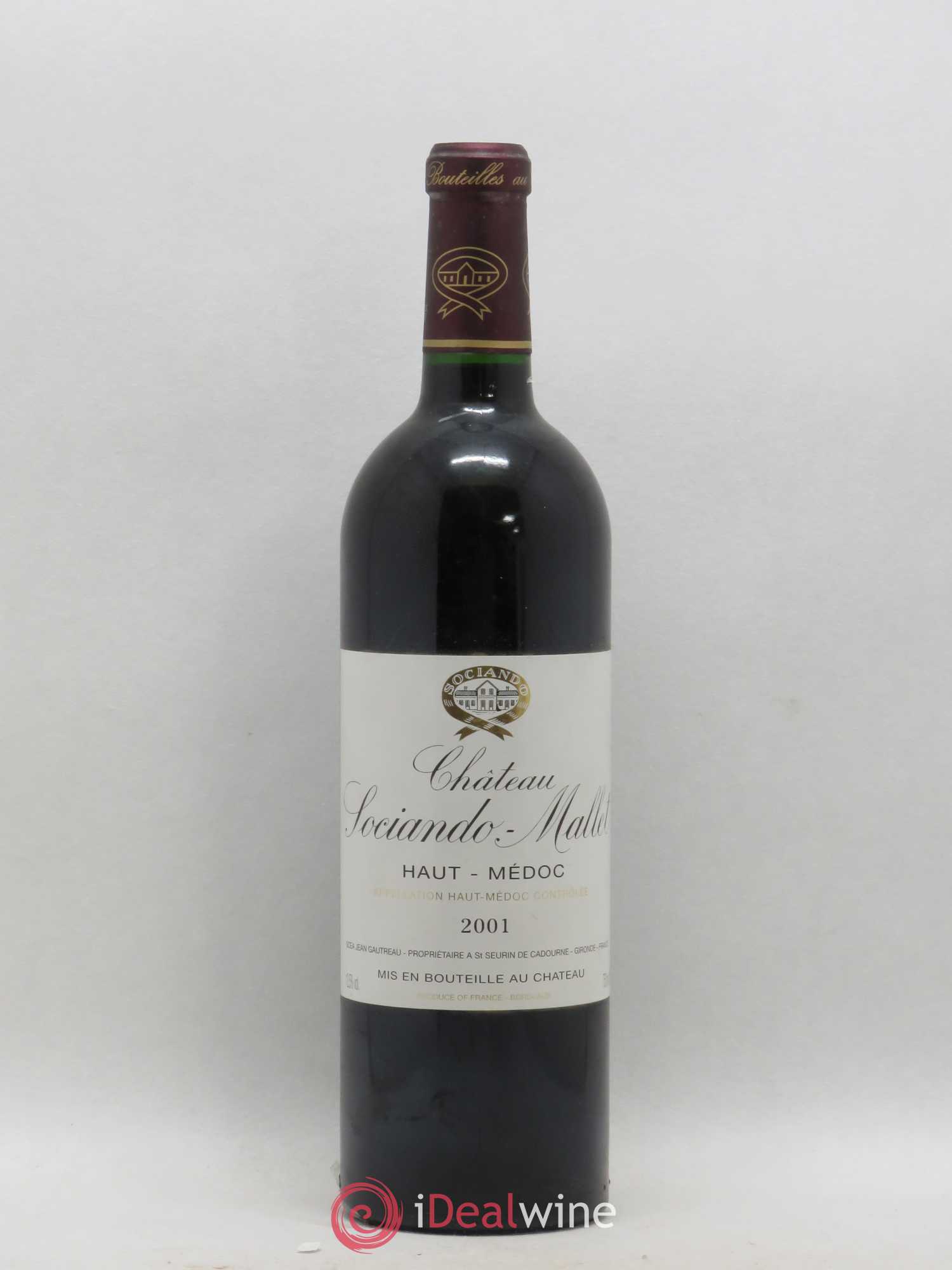 Château Sociando Mallet 2001 - Lot de 1 bouteille - 0