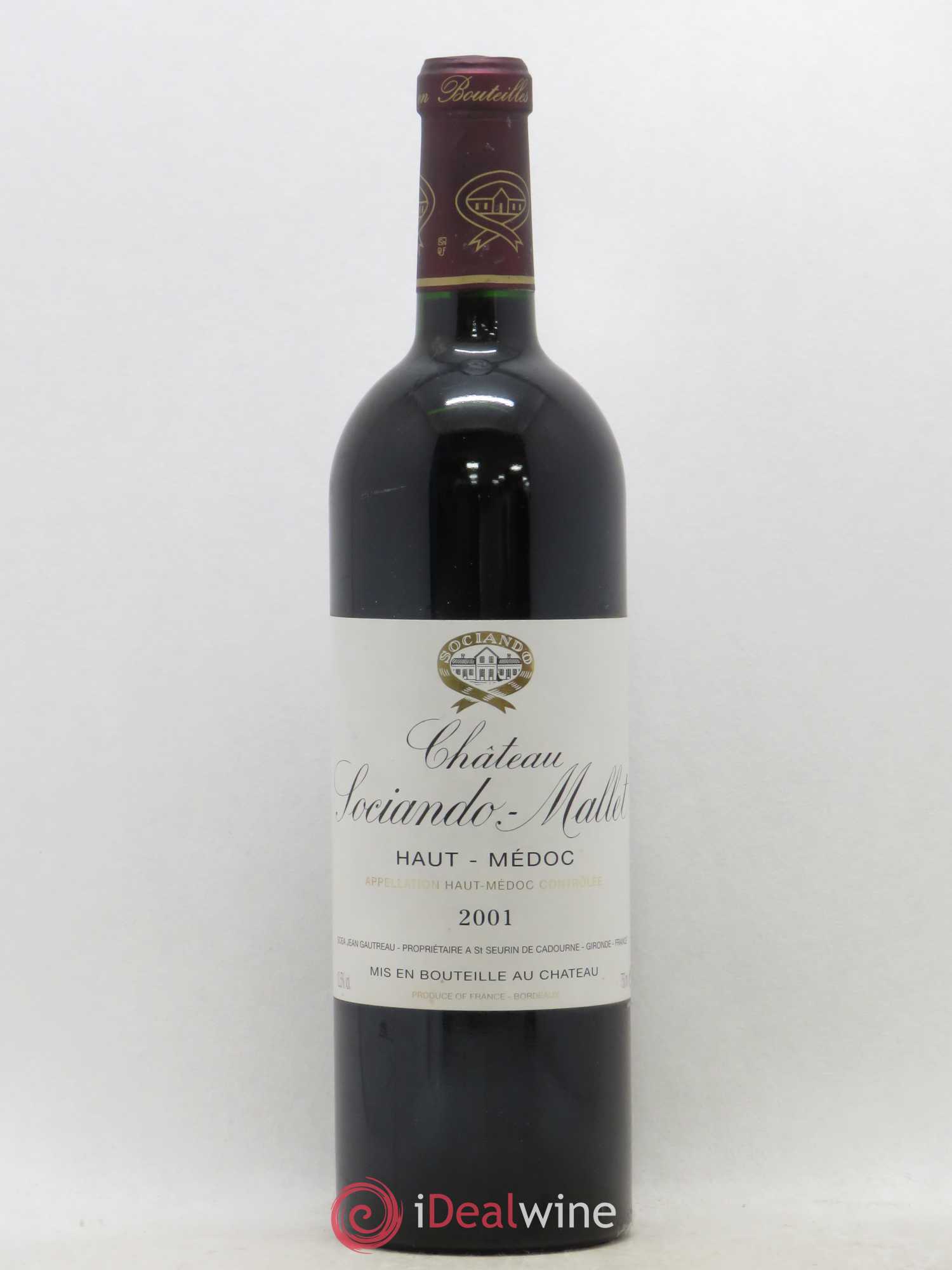 Château Sociando Mallet 2001 - Lot de 1 bouteille - 0