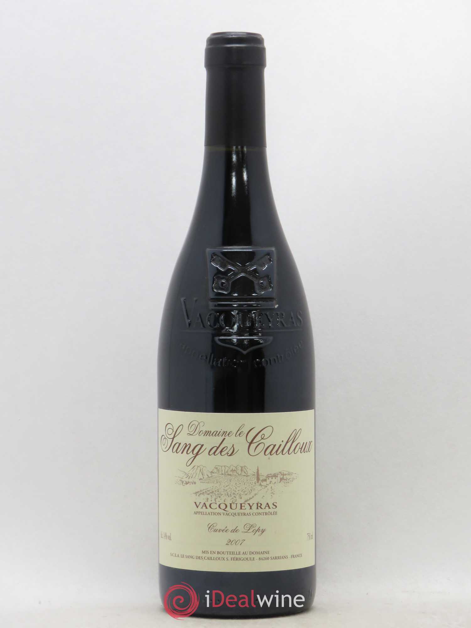 Vacqueyras Cuvée de Lopy Le Sang des Cailloux 2007 - Lot de 1 bouteille - 0