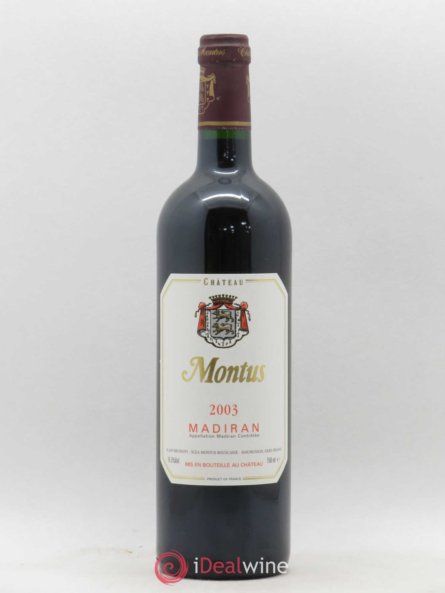 Madiran Château Montus Alain Brumont 2003 - Lot de 1 bouteille - 0