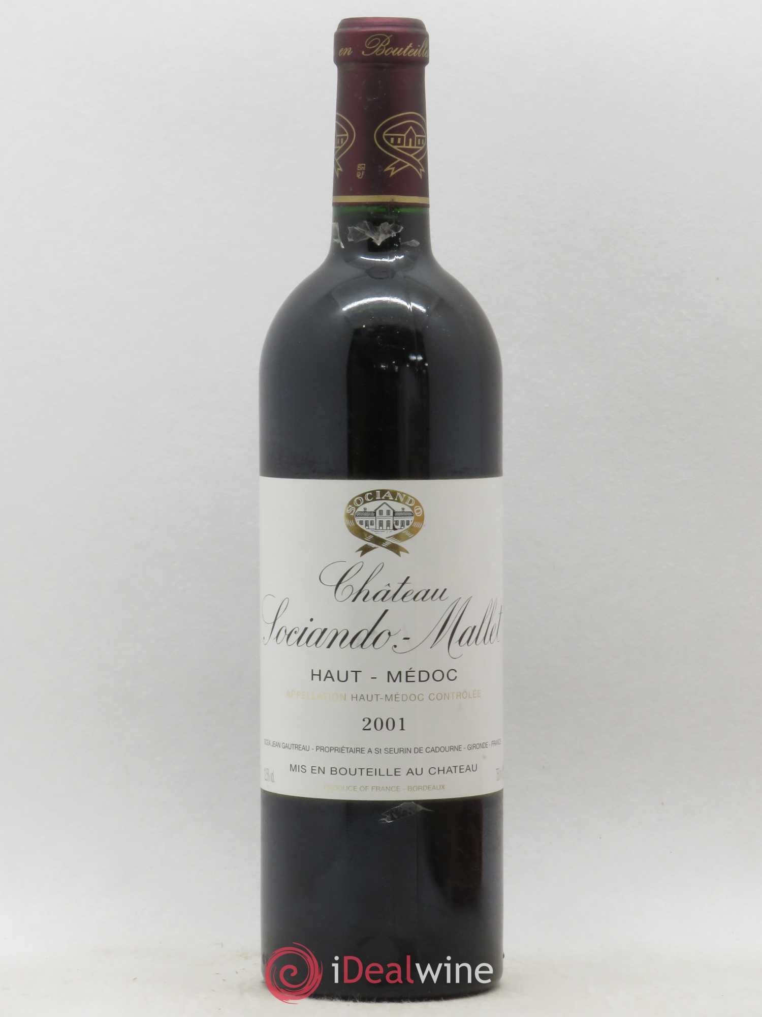 Château Sociando Mallet 2001 - Lot de 1 bouteille - 0