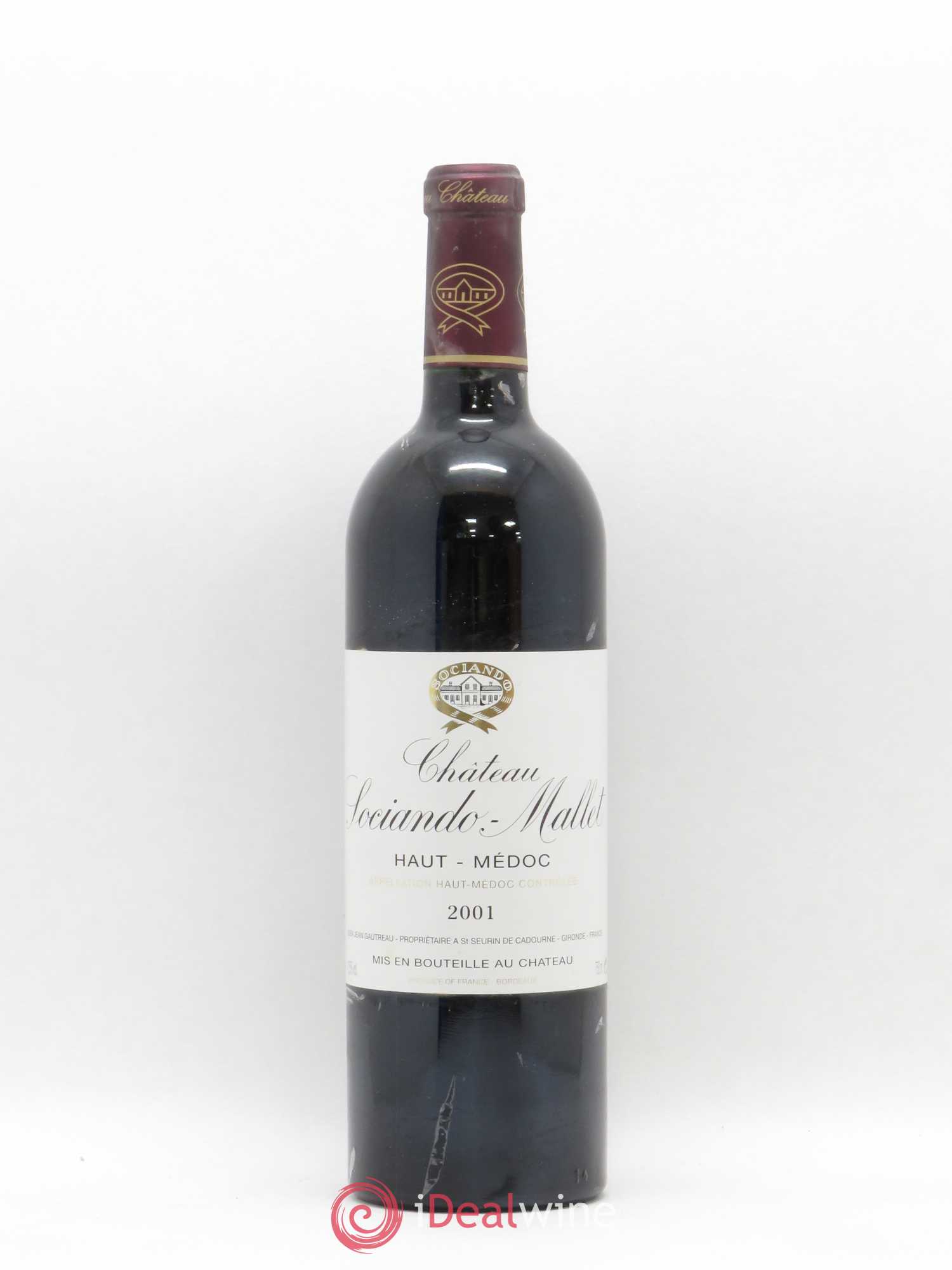 Château Sociando Mallet 2001 - Lot de 1 bouteille - 0