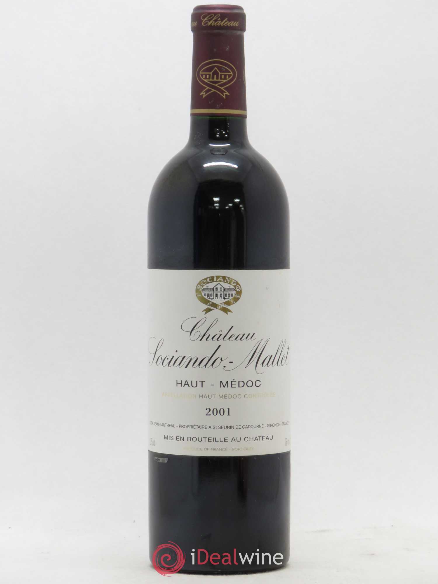 Château Sociando Mallet 2001 - Lot de 1 bouteille - 0