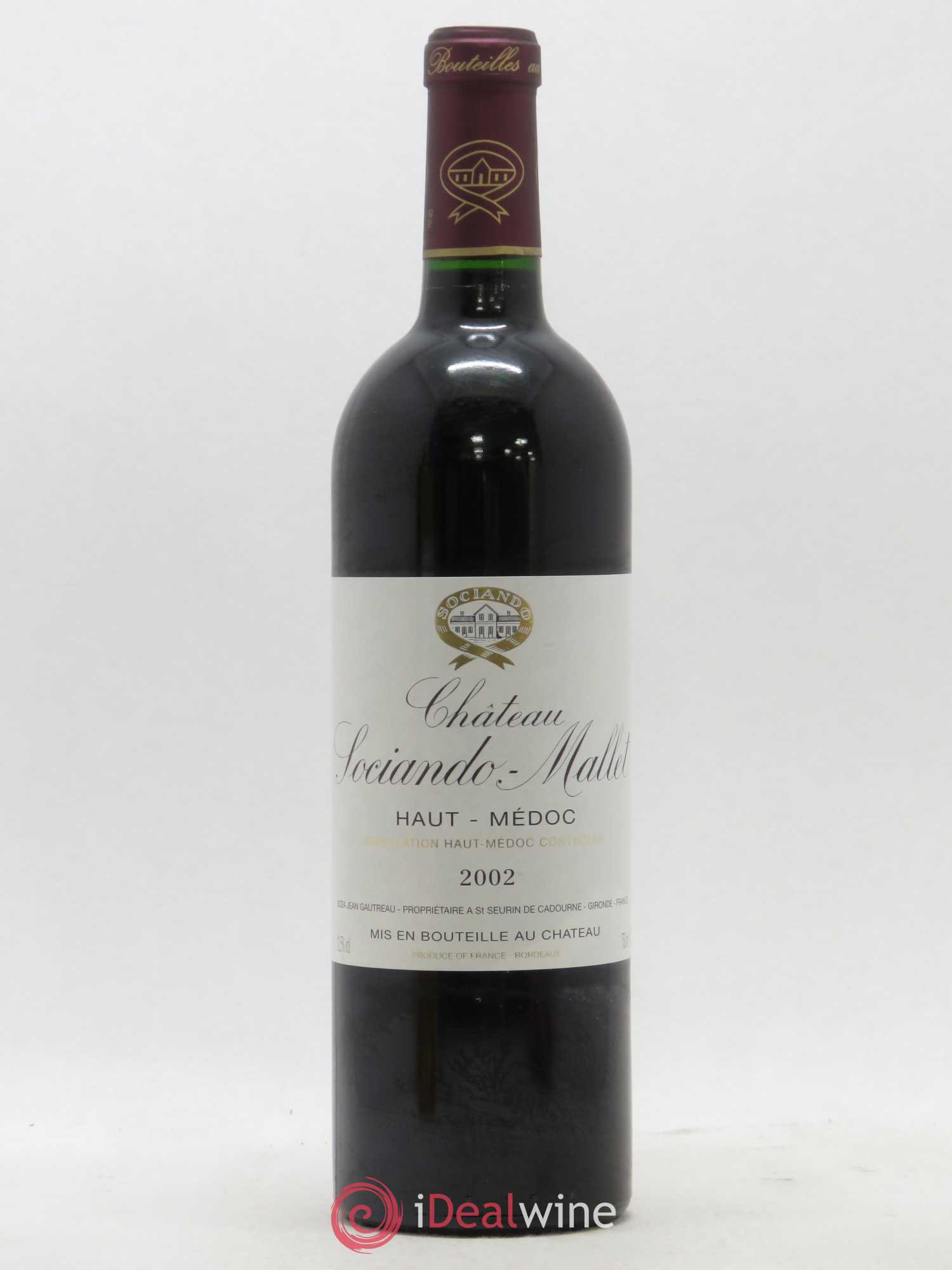Château Sociando Mallet 2002 - Lot de 1 bouteille - 0