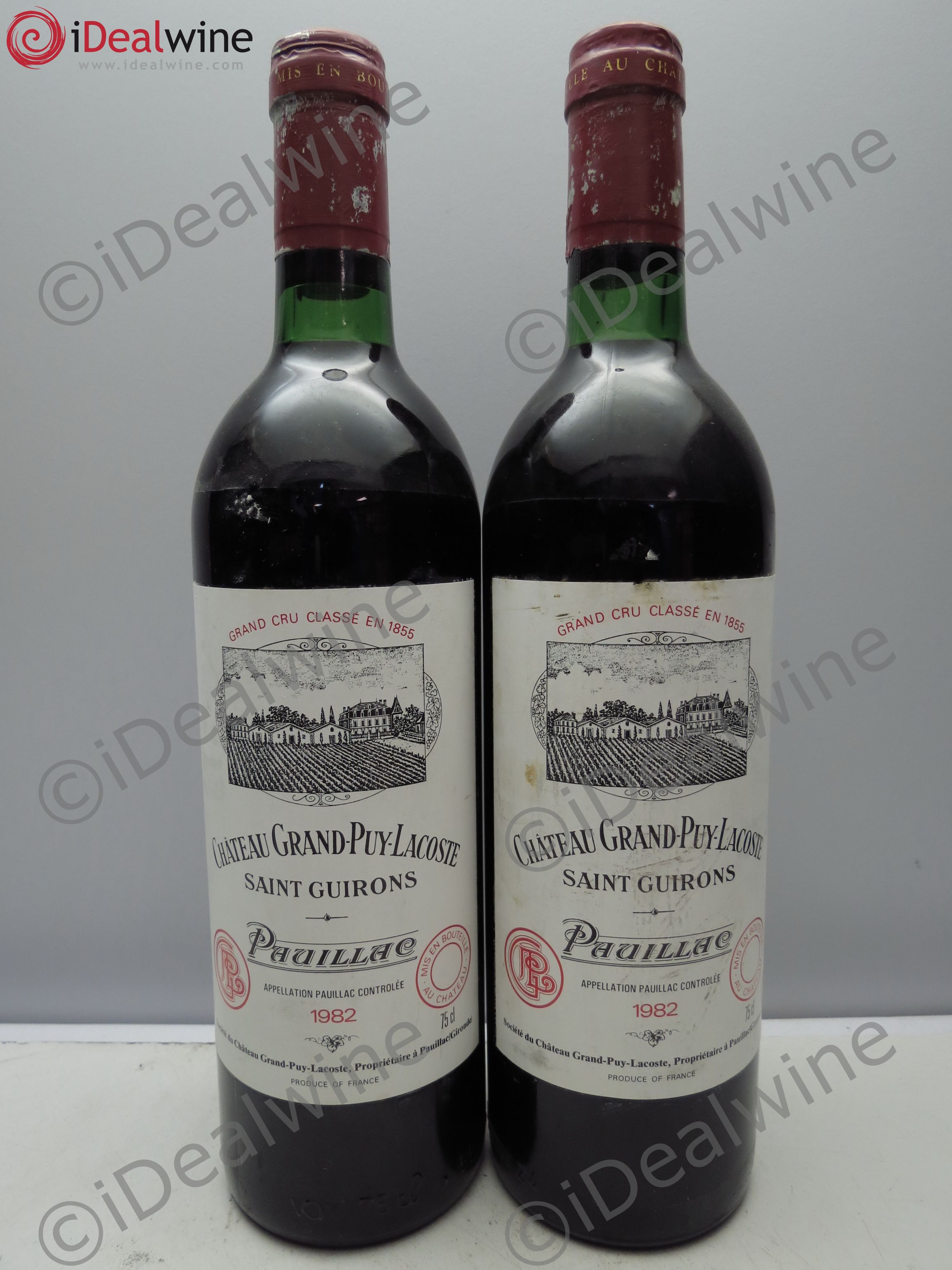 Château Grand Puy Lacoste 5ème Grand Cru Classé 1982 - Lot de 2 bouteilles - 0