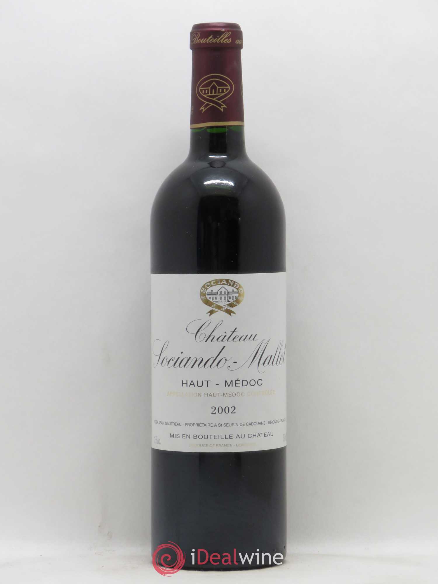 Château Sociando Mallet 2002 - Lot de 1 bouteille - 0